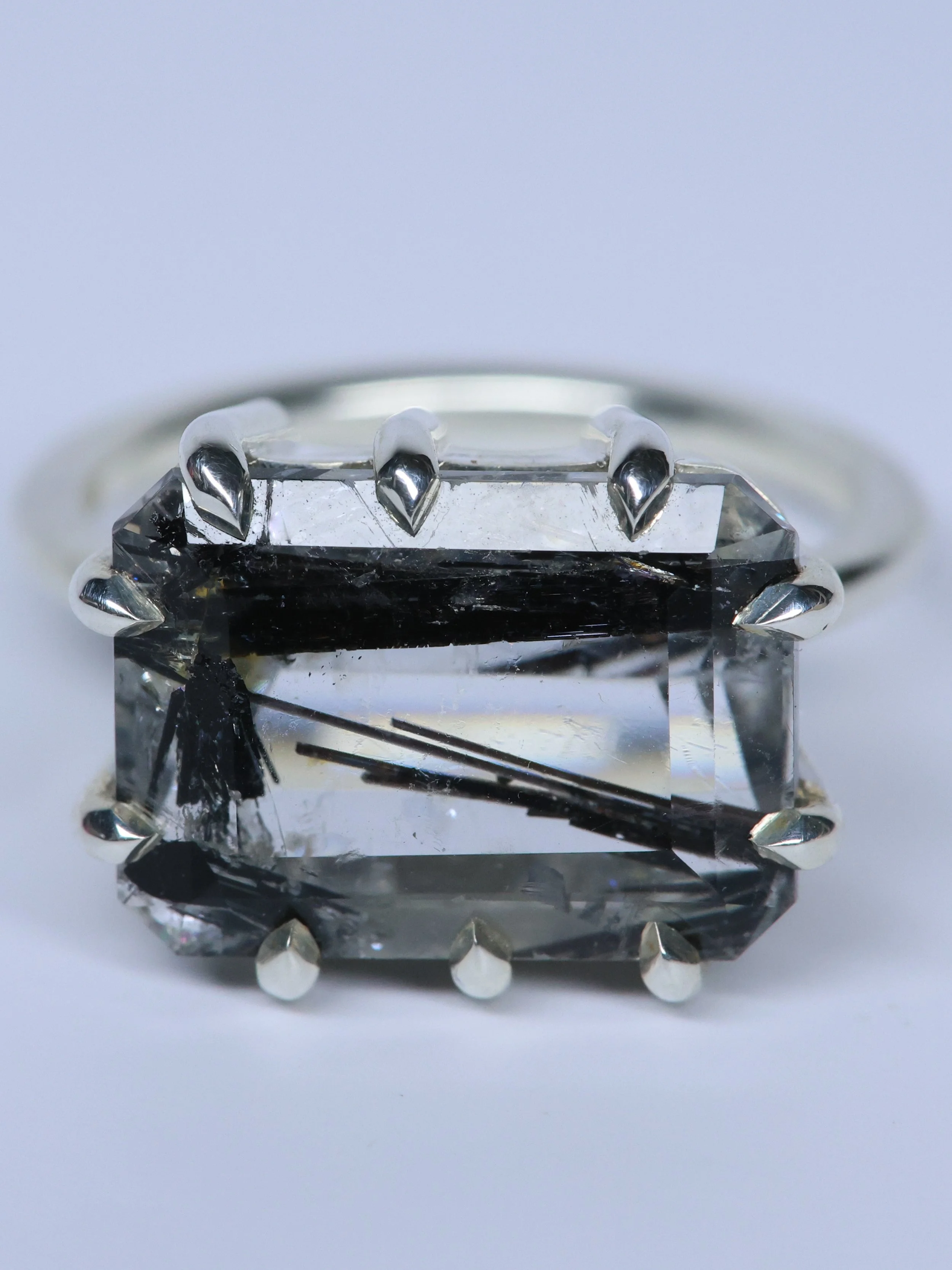 Tourmilated Quartz Statement Ring