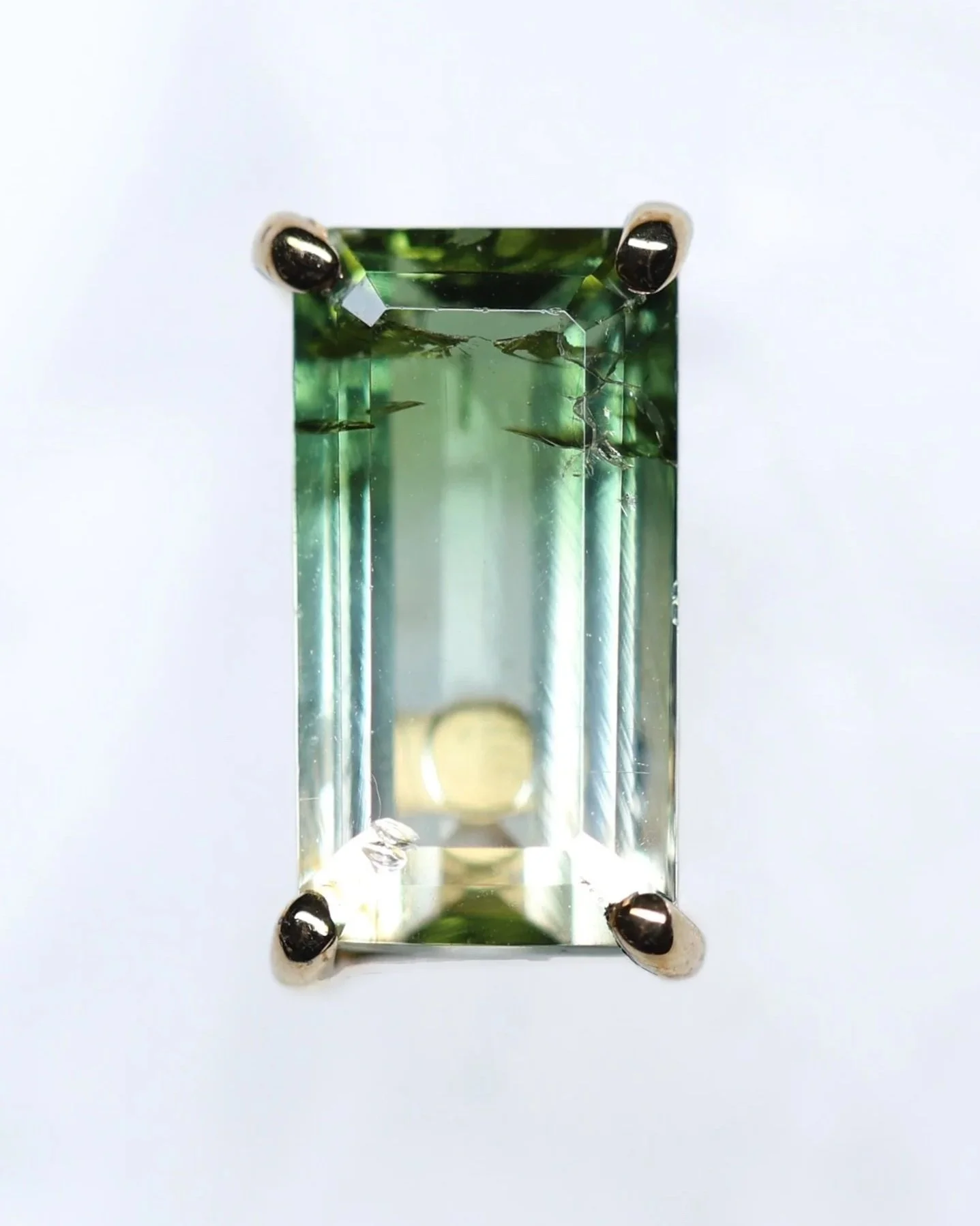 Green Bi Colour Tourmaline 10.8x5.8mm Earring