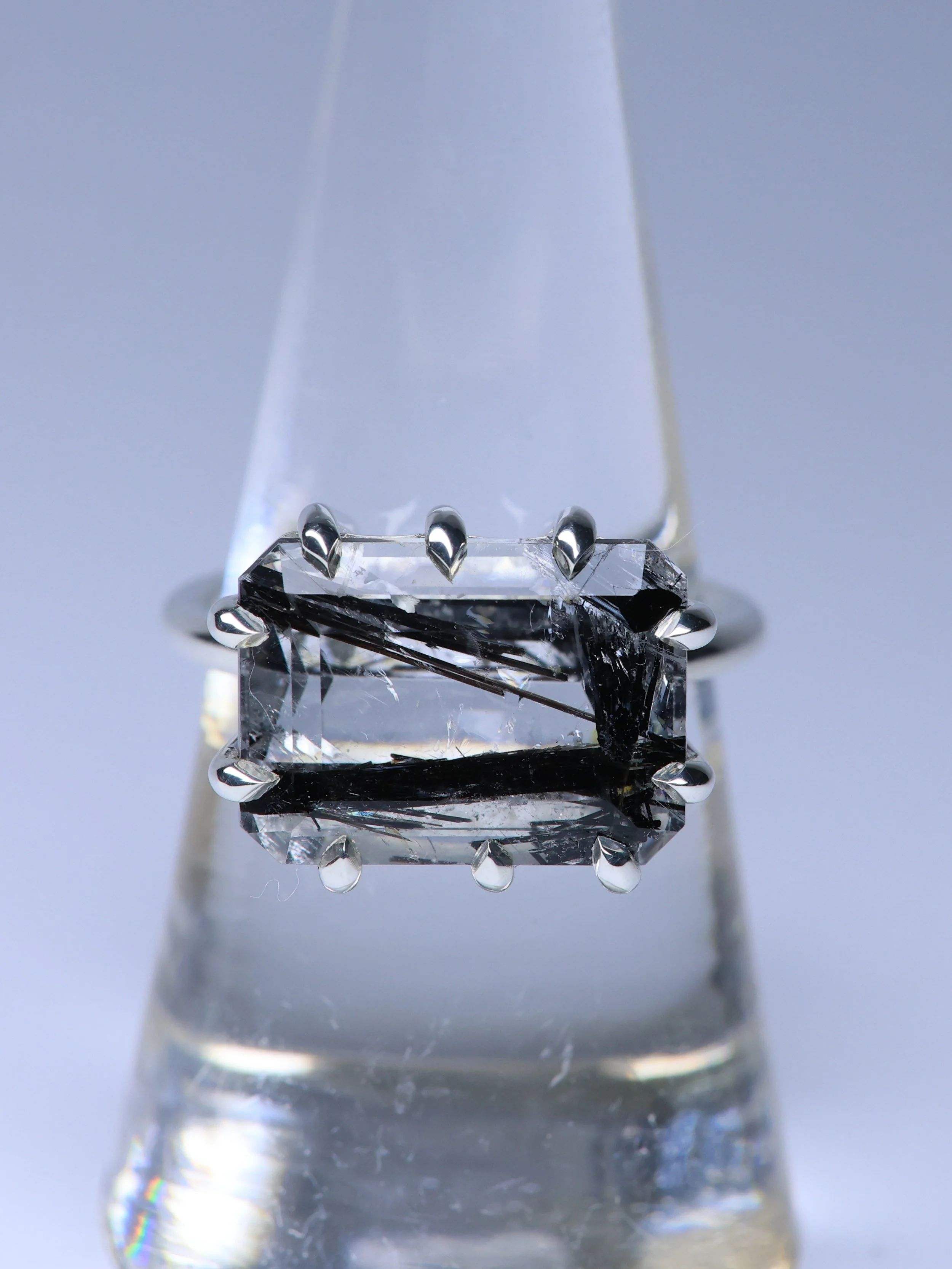 Tourmilated Quartz Statement Ring