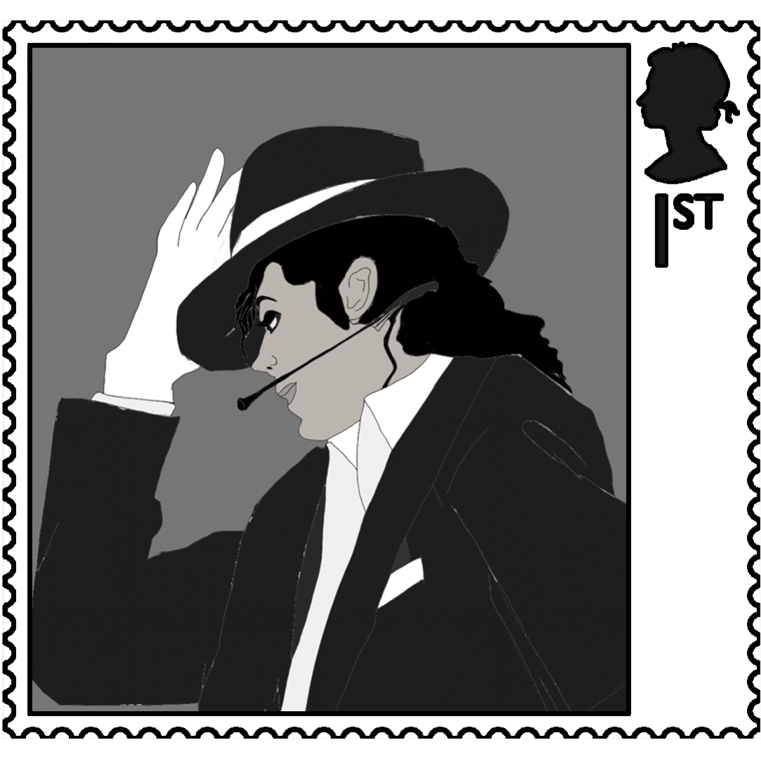 Stamp Of Michael Jackson - American singer 'King of Pop'. Inspired by his signature pose at the start before he sings 'Billy Jeans' song on stage.
