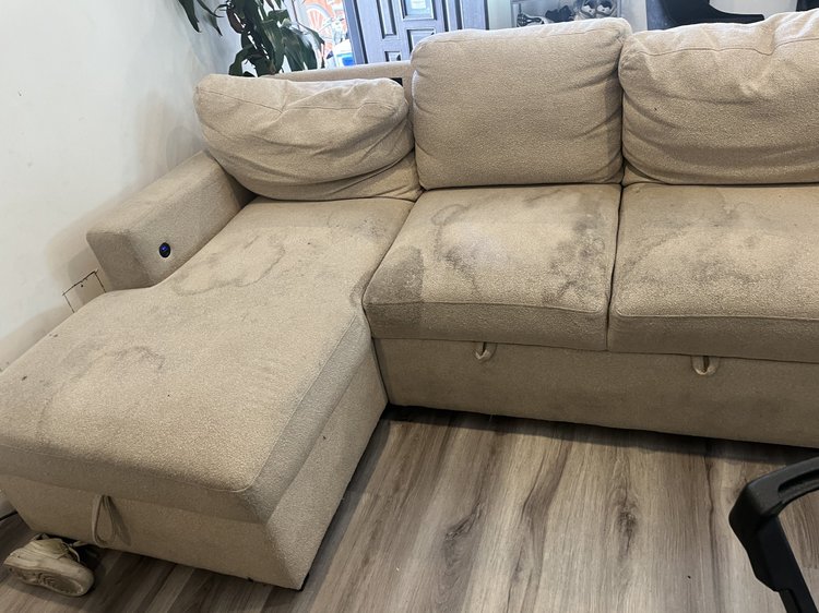 Before sofa cleaning