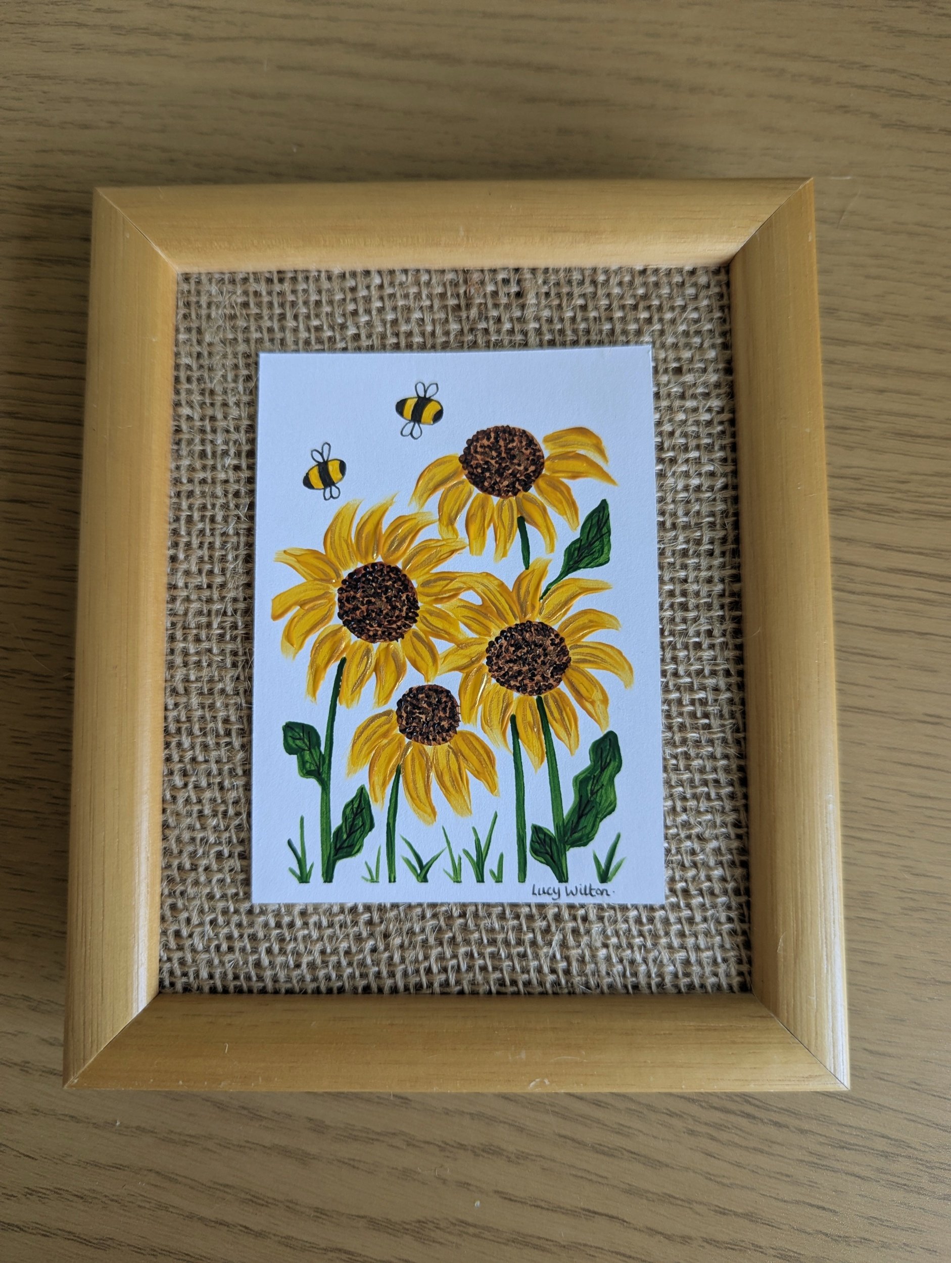 Mini Botanical ACEO Painting - Sunflower power