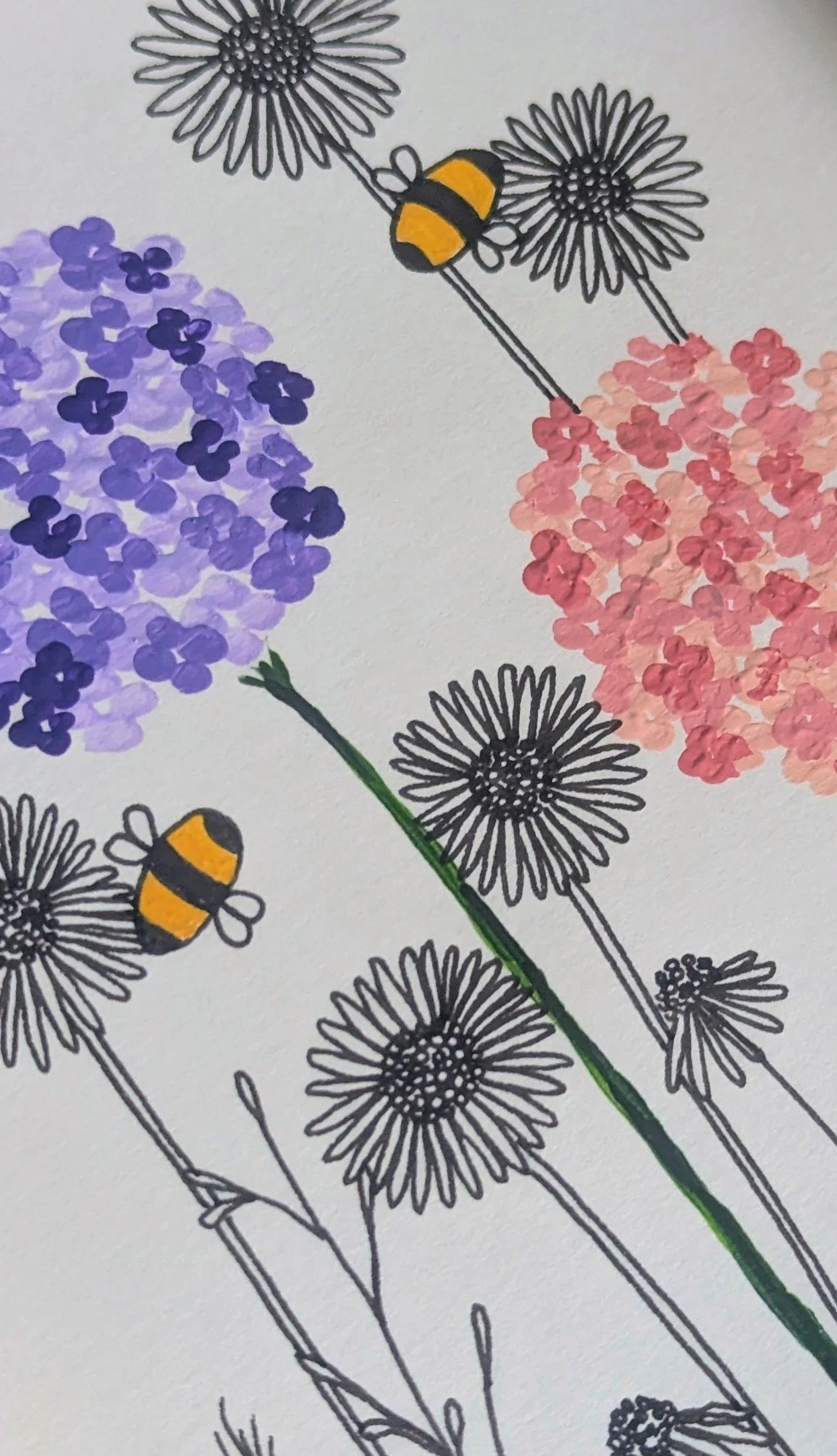 The language of petals original botanical bee artwork