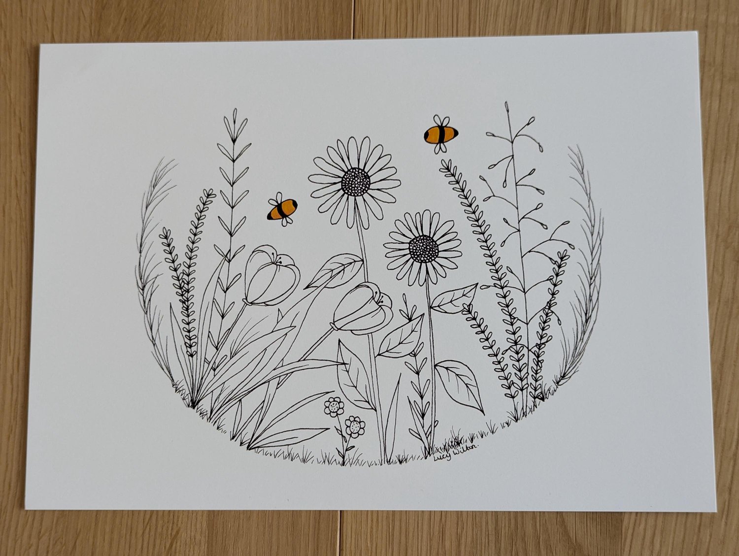 Explorers view botanical bee print