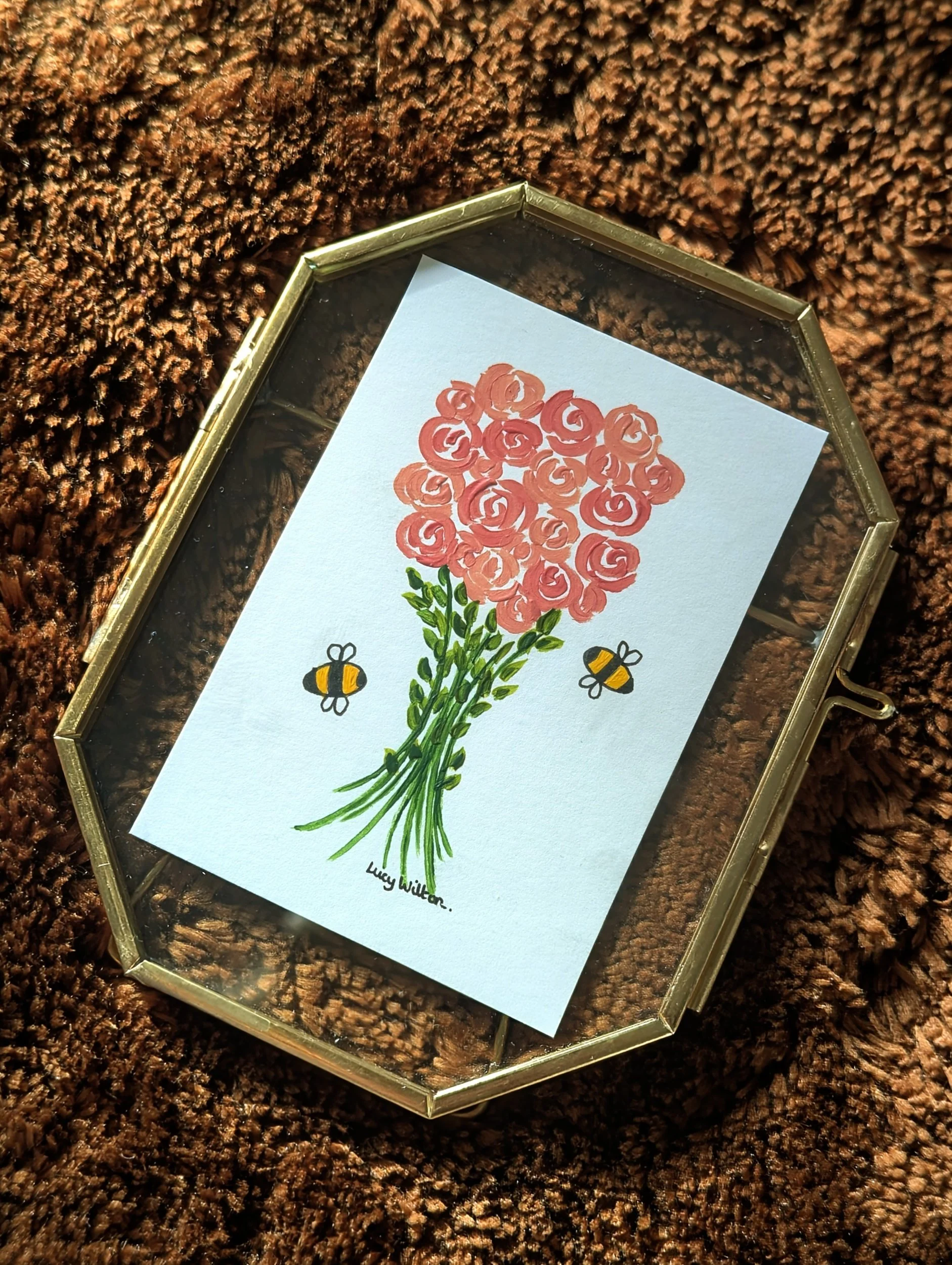 The rose bunch original botanical artwork