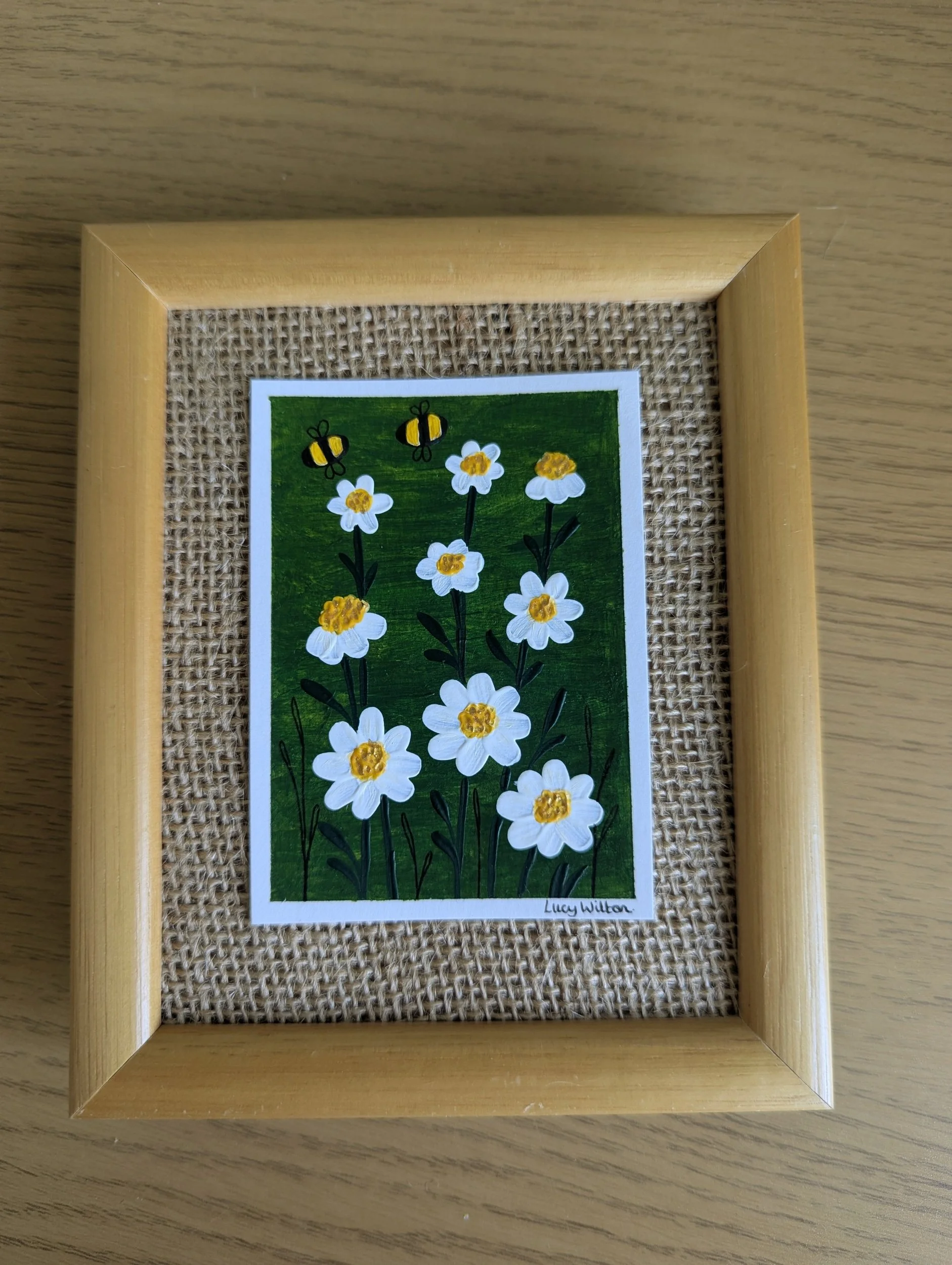 Mini Botanical ACEO Painting - Daisy picking