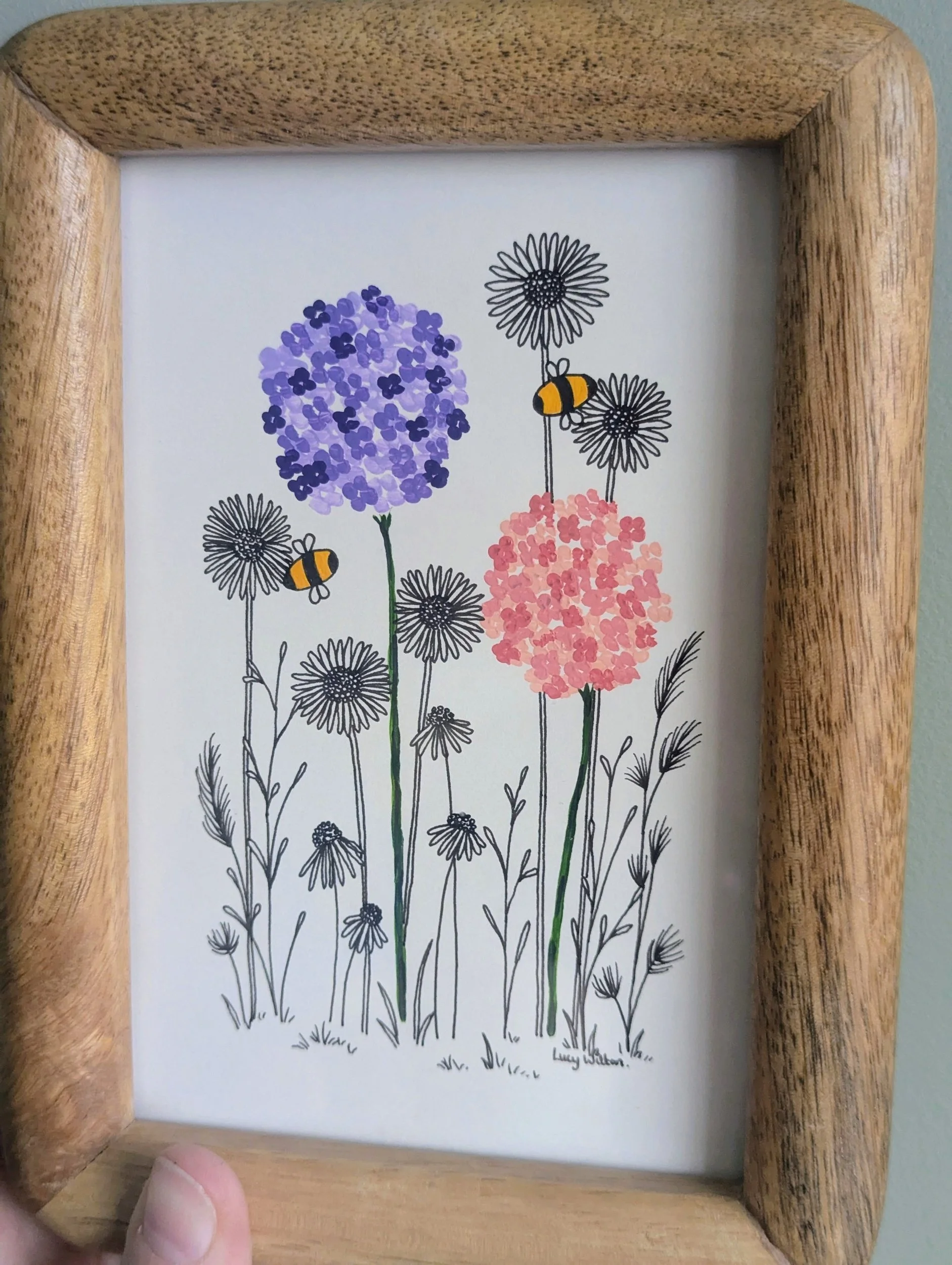 The language of petals original botanical bee artwork