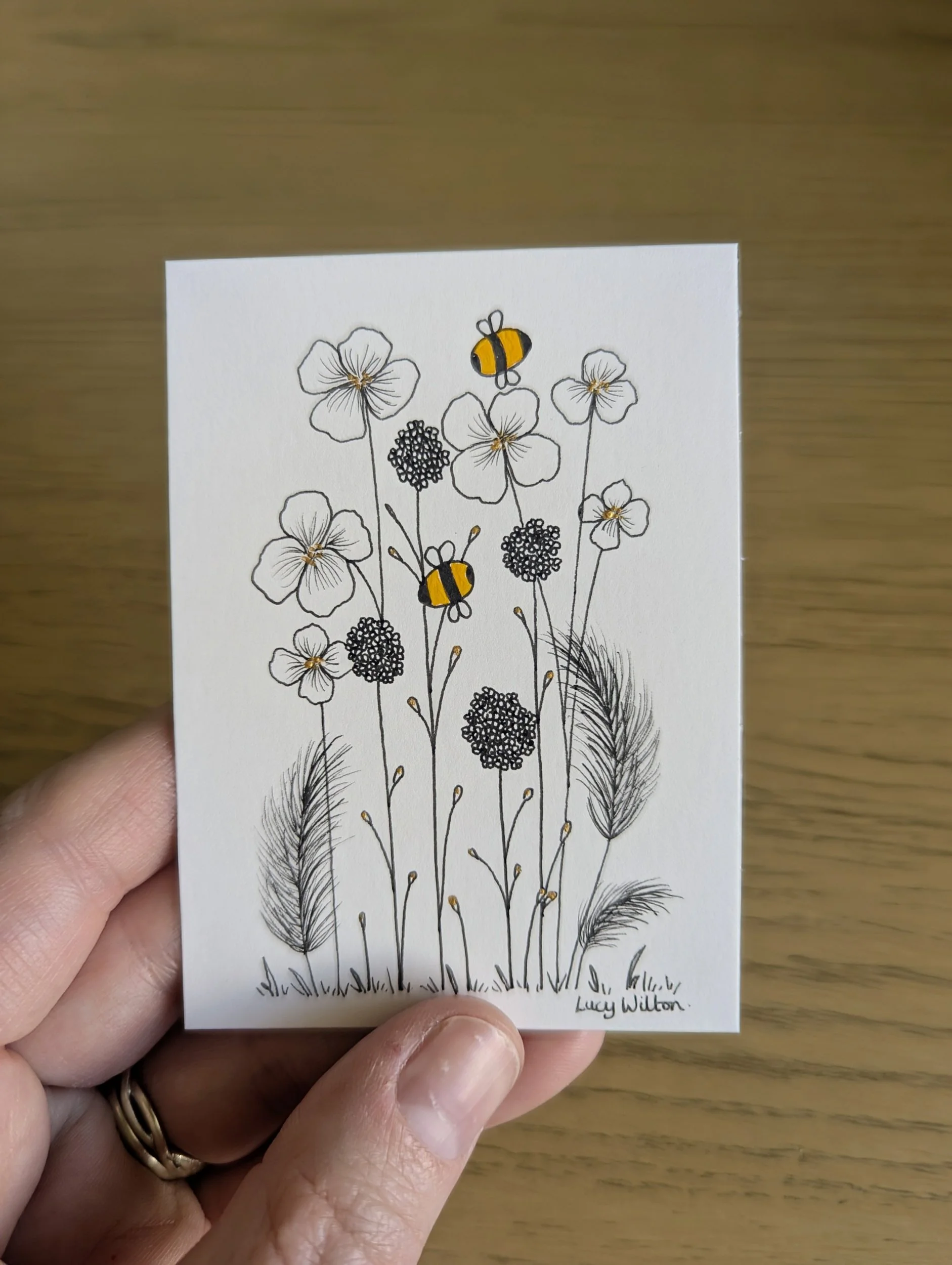 Mini Botanical ACEO Painting - Gentle breeze