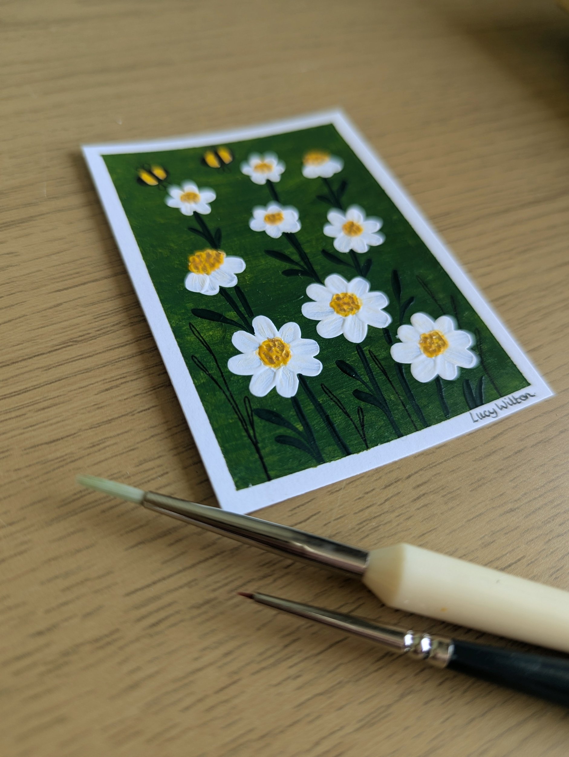 ACEO mini painting- Daisy picking