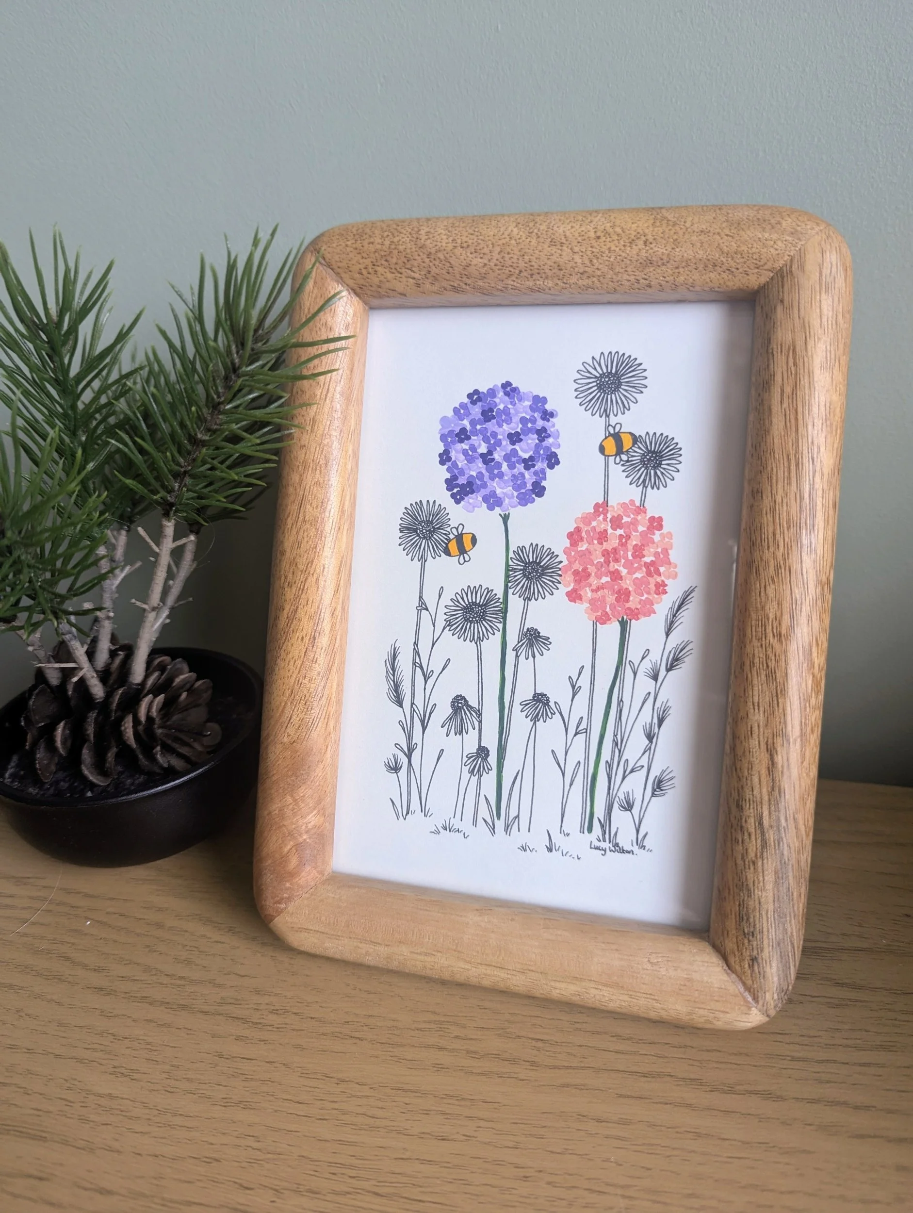 The language of petals original botanical bee artwork