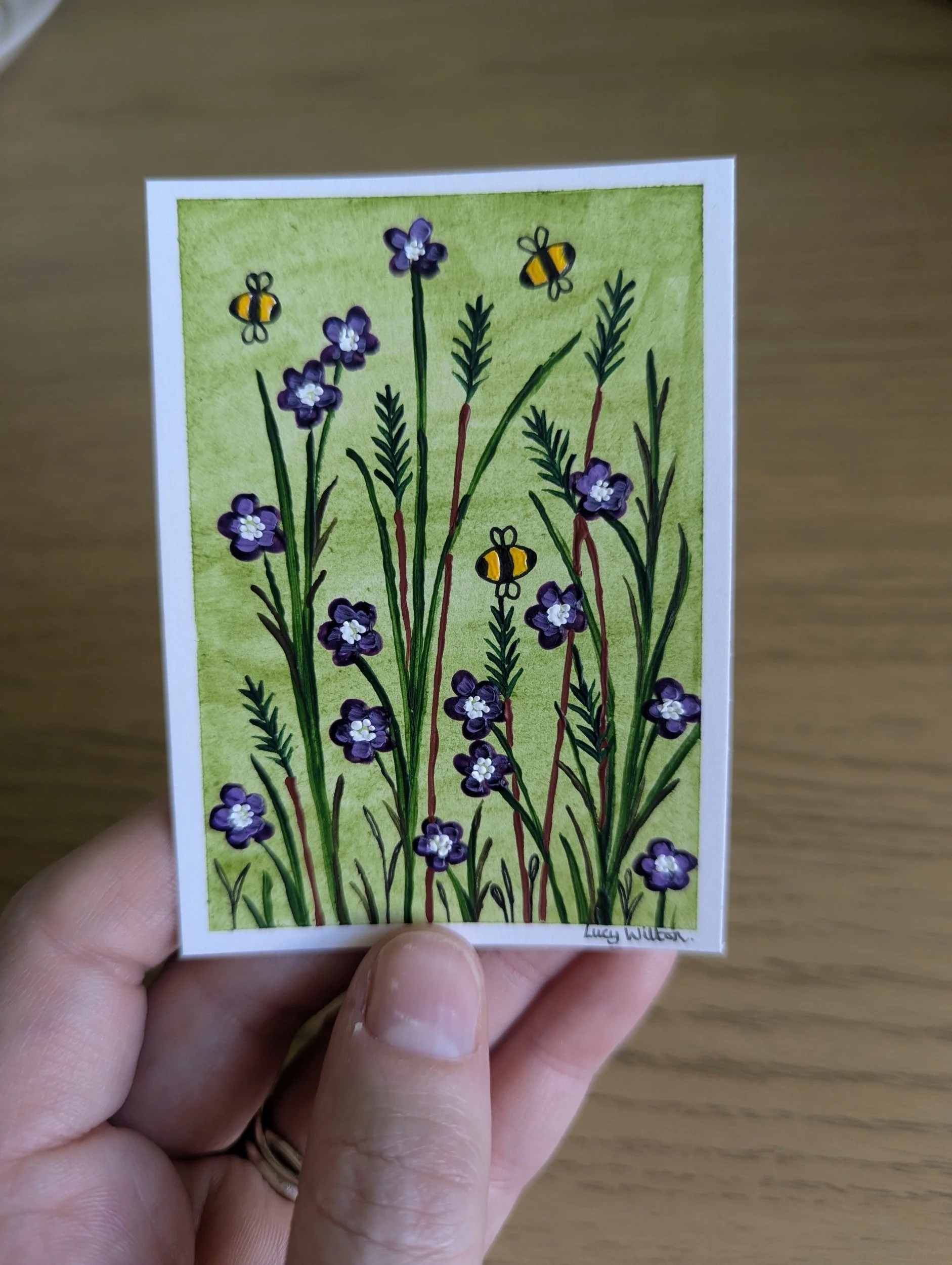 Mini Botanical ACEO Painting - A quiet space
