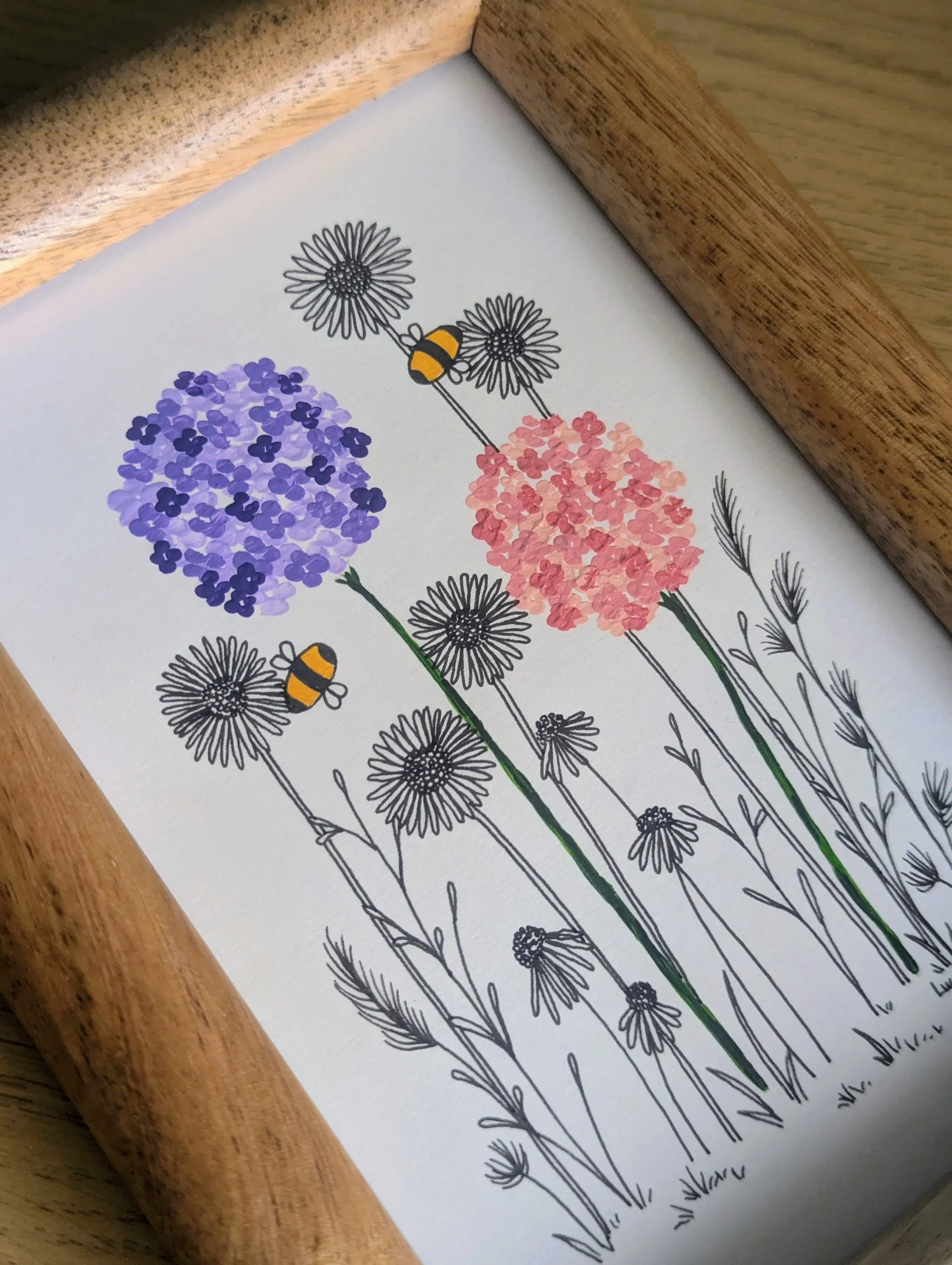 The language of petals original botanical bee artwork