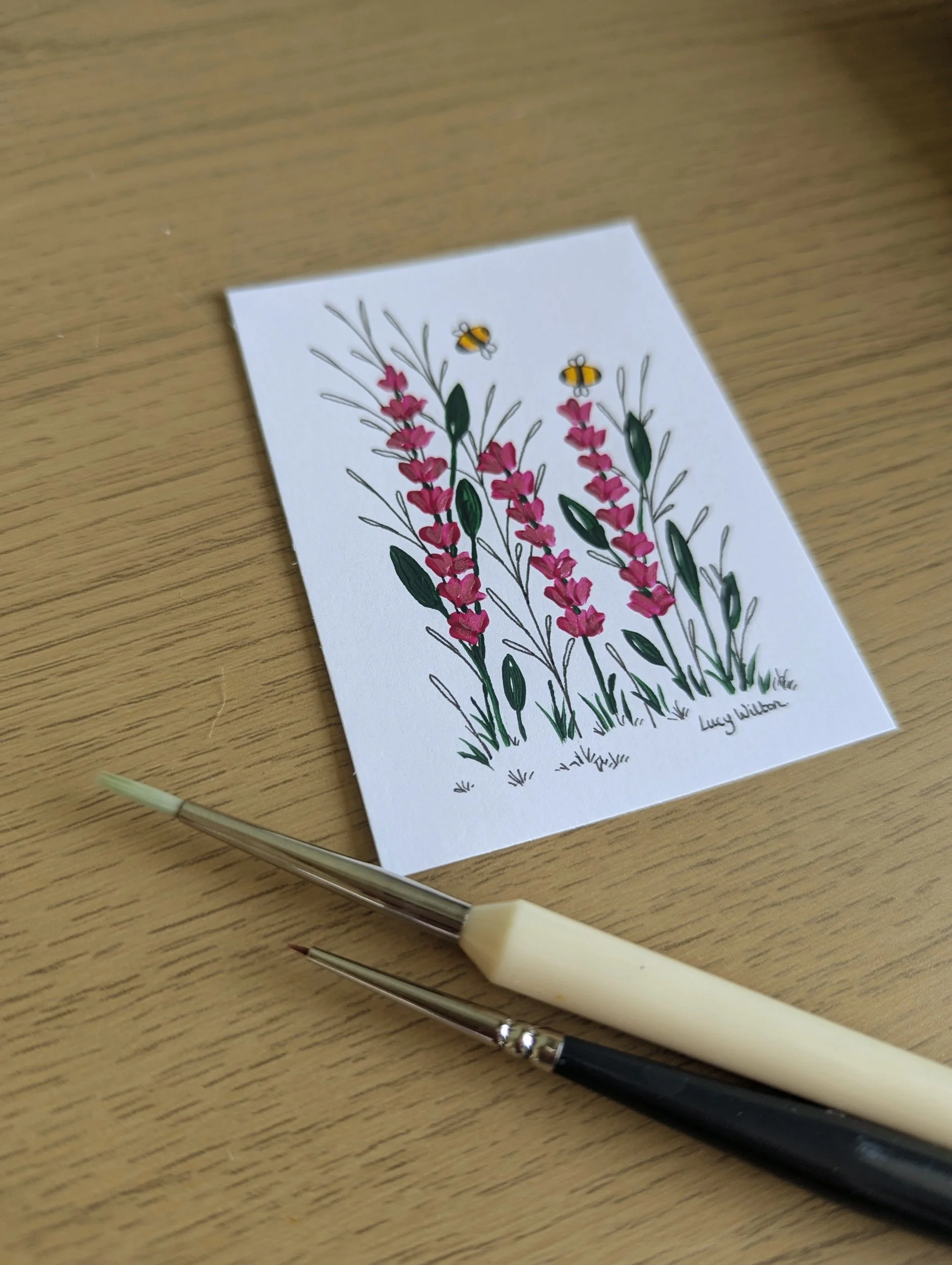 Mini Botanical ACEO Painting - Garden dreams