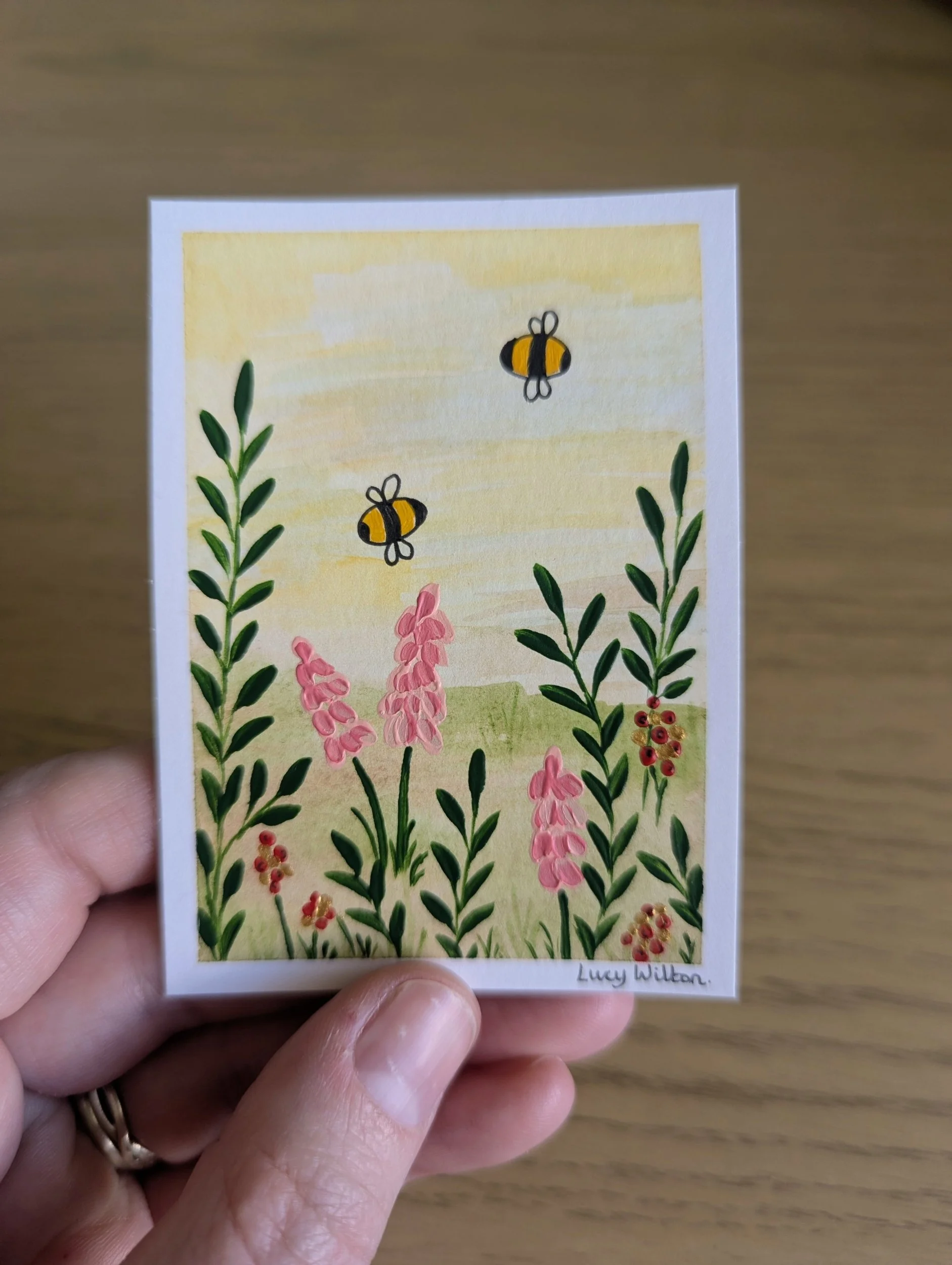 Mini Botanical ACEO Painting - Tranquil evening