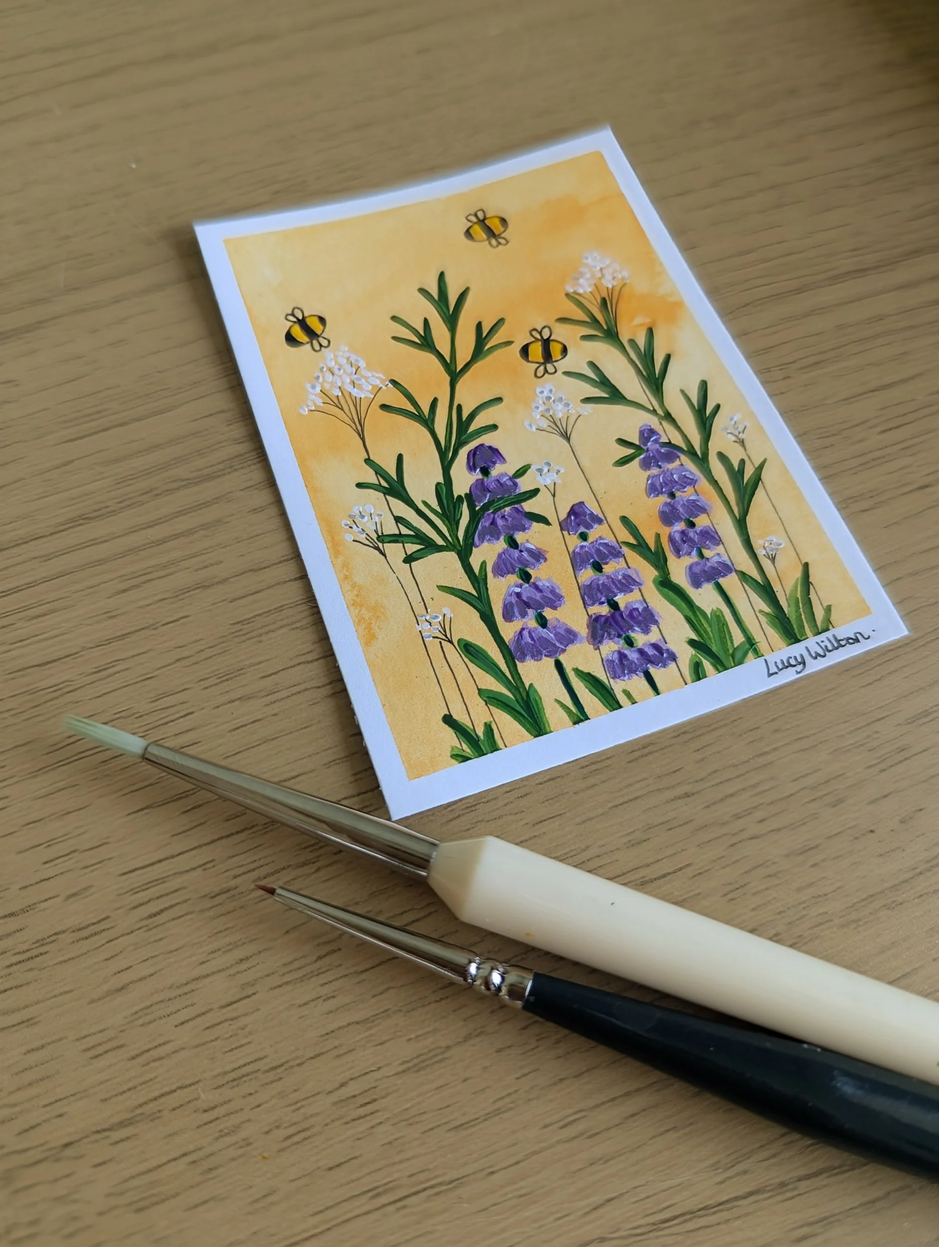 Mini Botanical ACEO Painting - Time well spent