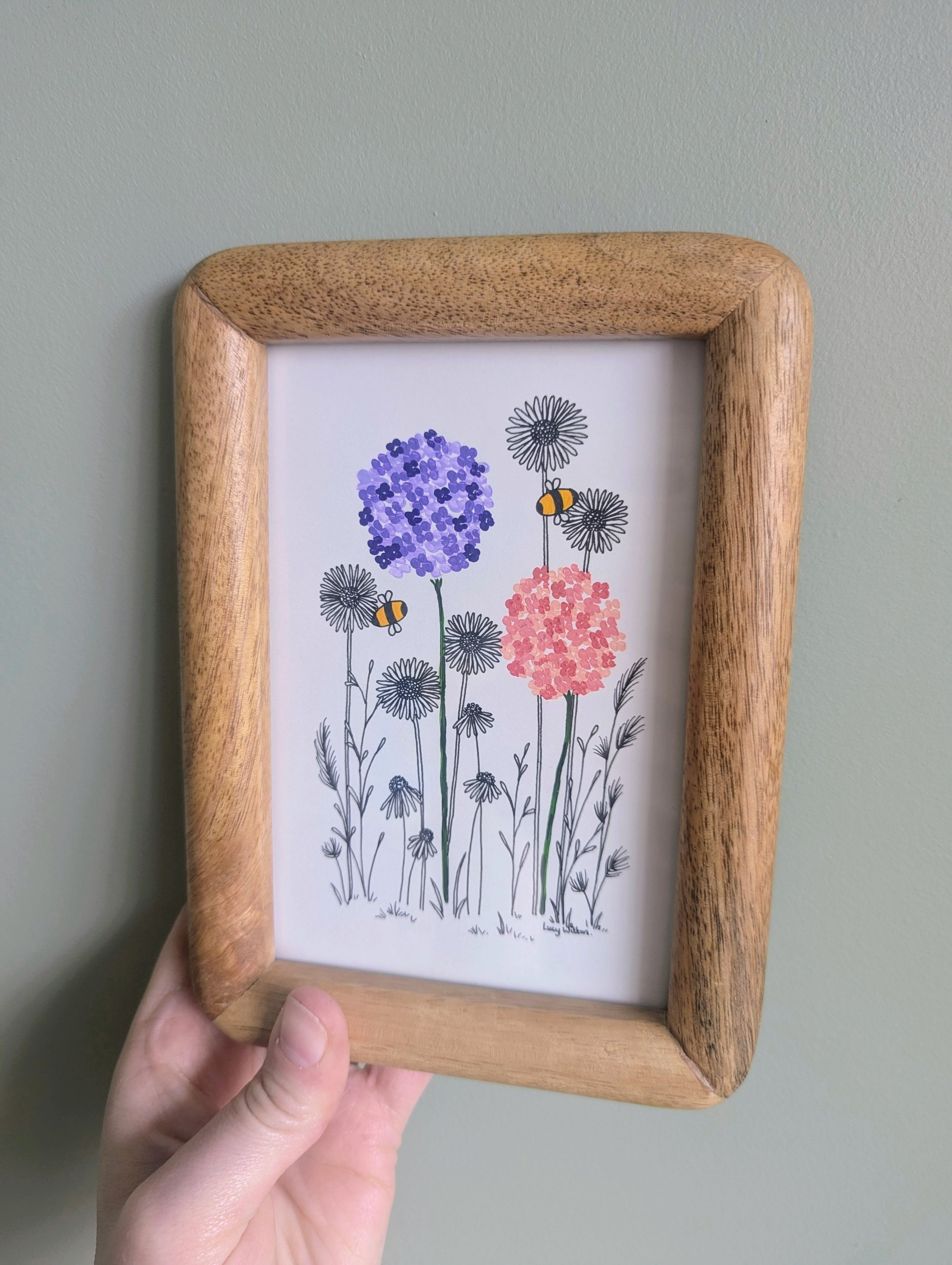 The language of petals original botanical bee artwork