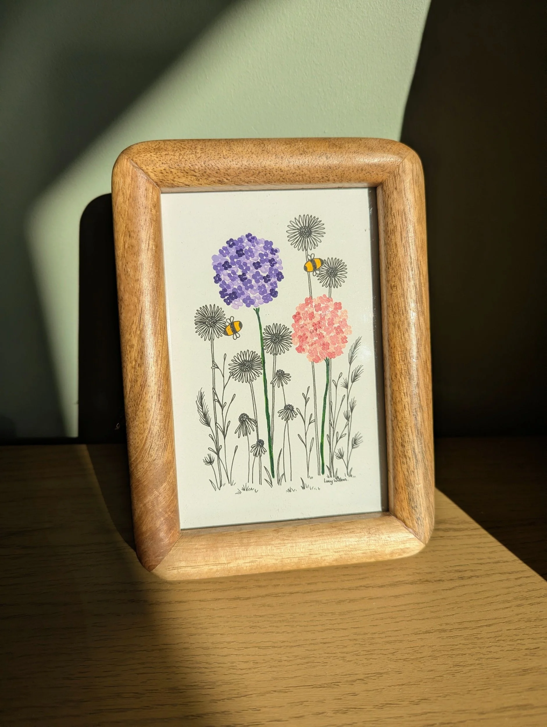 The language of petals original botanical bee artwork