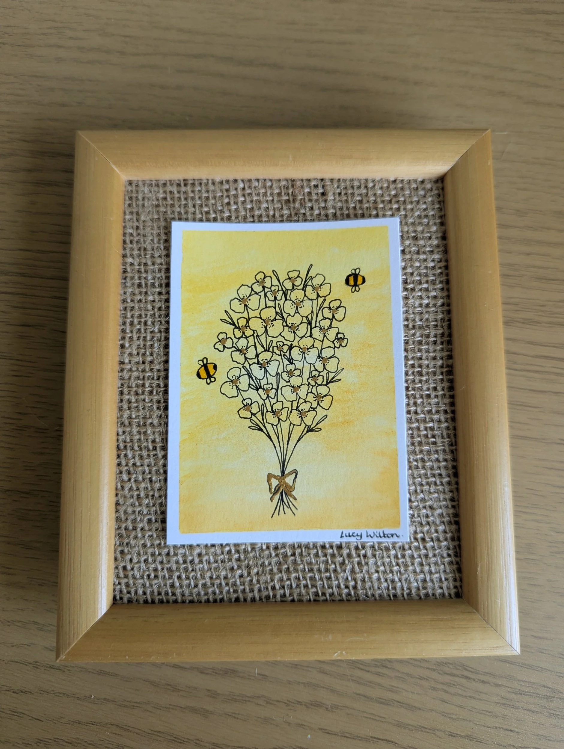 Mini Botanical ACEO Painting - Gold dust