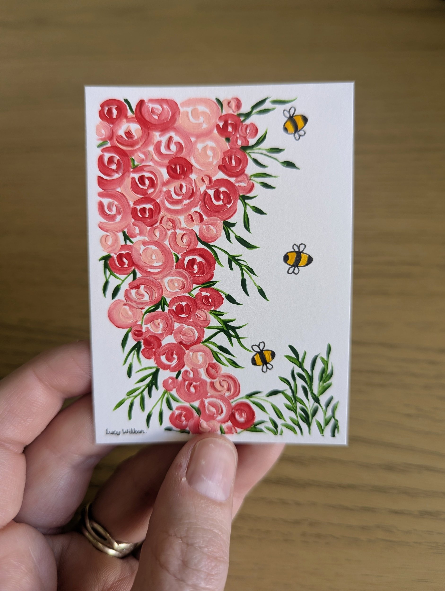 Mini Botanical ACEO Painting - Beside the roses