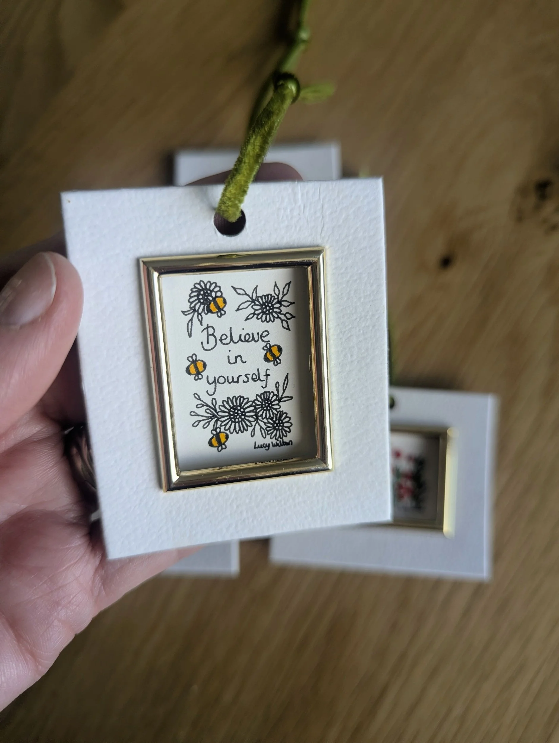 Believe in yourself original botanical bee artwork
