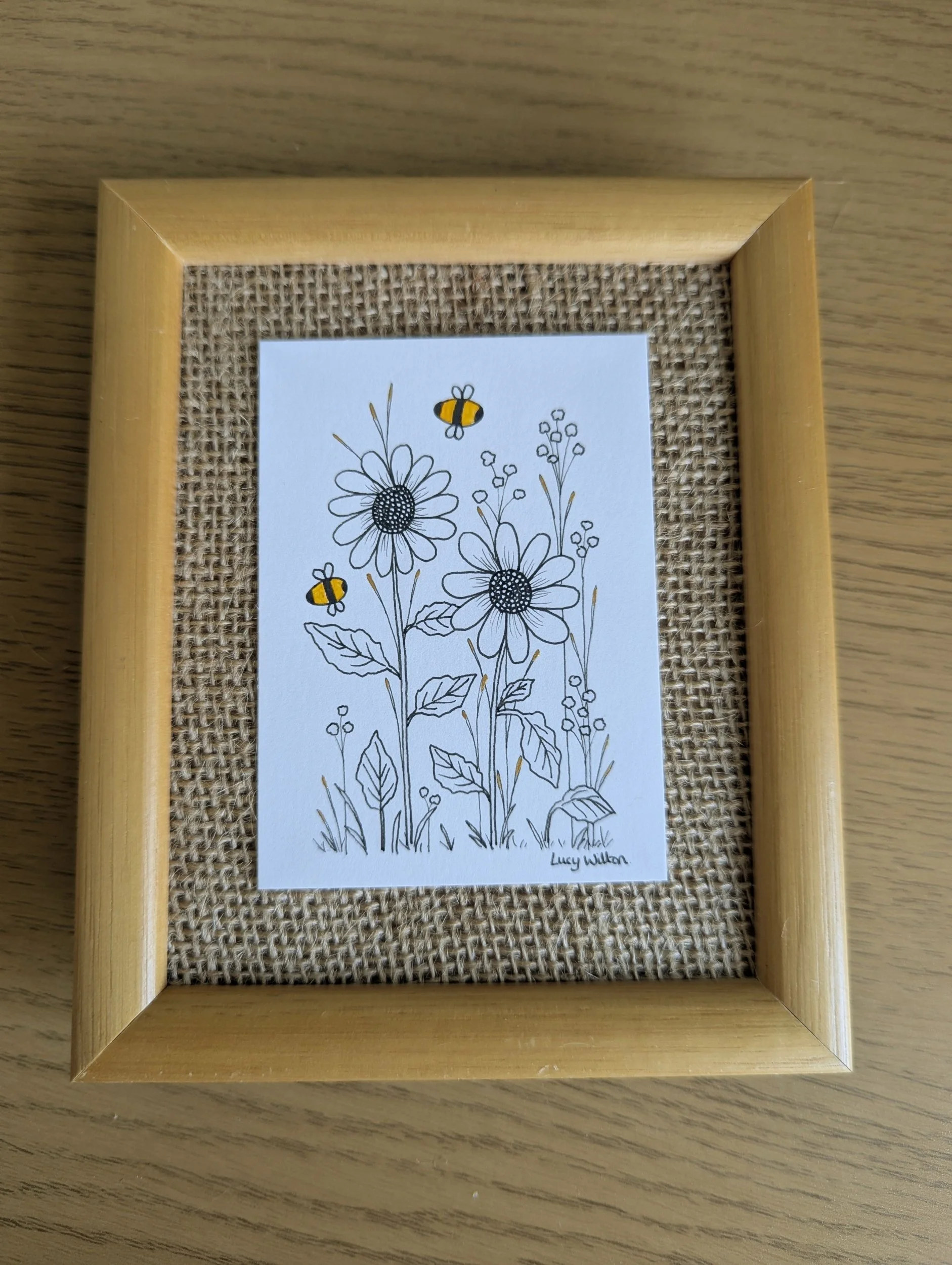Mini Botanical ACEO Painting - Happy flower