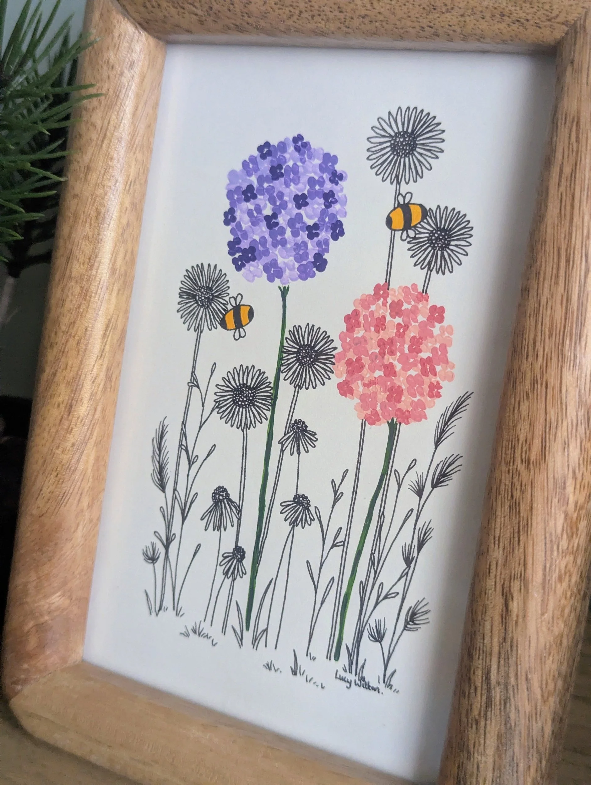 The language of petals original botanical bee artwork