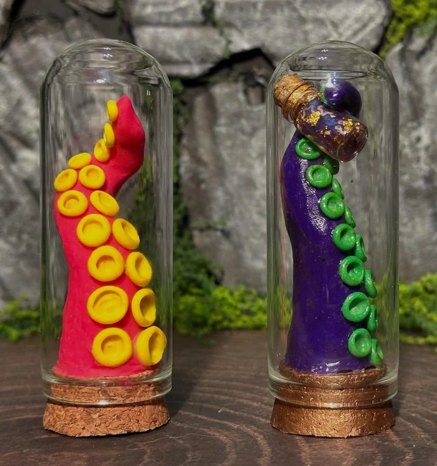 Tentacle specimens ive been playing around with would love colour combo suggestions! Love making these #octopus #fantasy #oddity #handmade #kraken