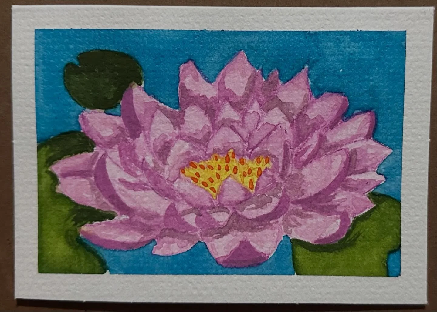 Water Lilly watercolor card 12.5 x 8.5 cm #art #watercolor #flower #flowerpaintings