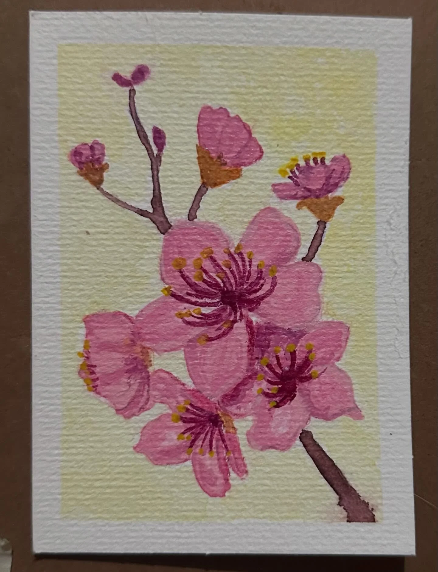 Cherry blossoms watercolor card 12.5 x 8.5 cm #art #watercolor #flower #flowerpaintings
