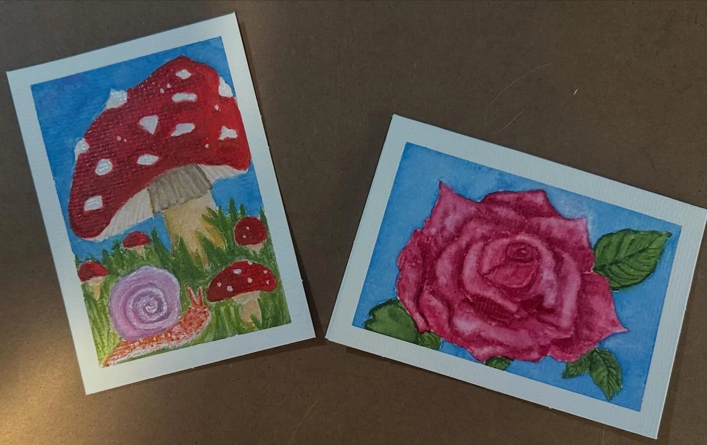 2 more water colour cards 12.5 x 8.5 cm