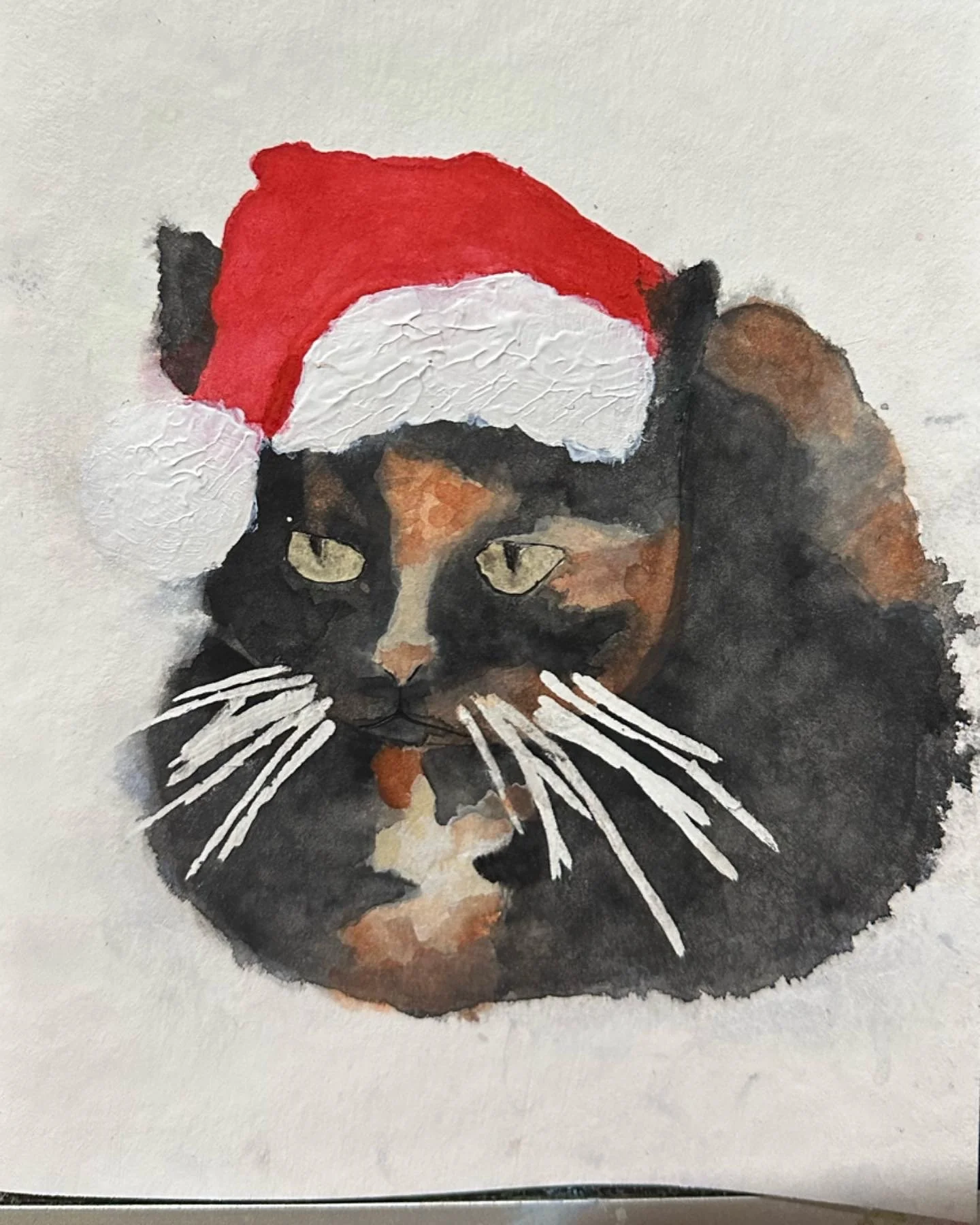 Chrismas Pet cards - Watercolour & Gouache