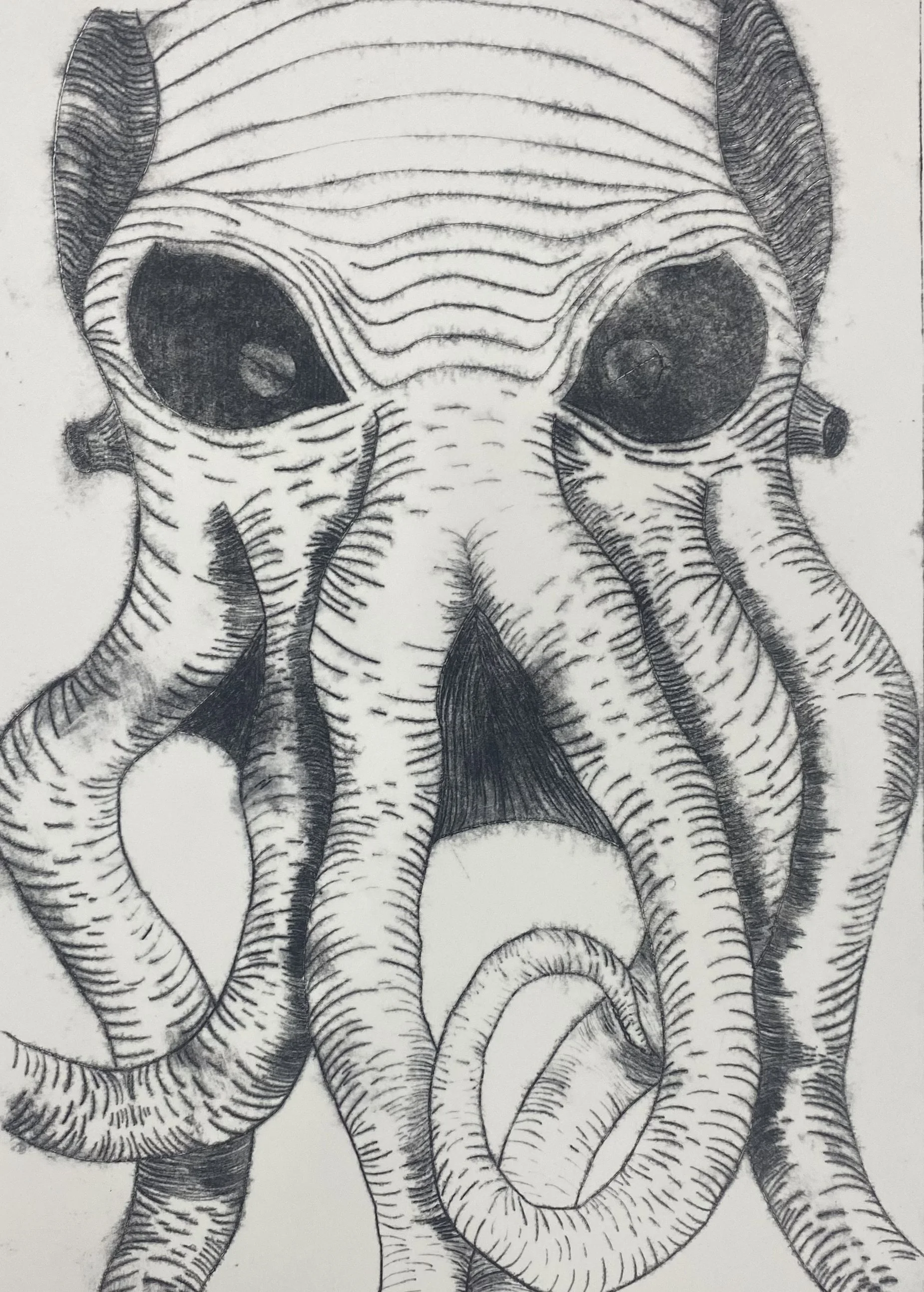 Cthulhu - Dry Point Etching