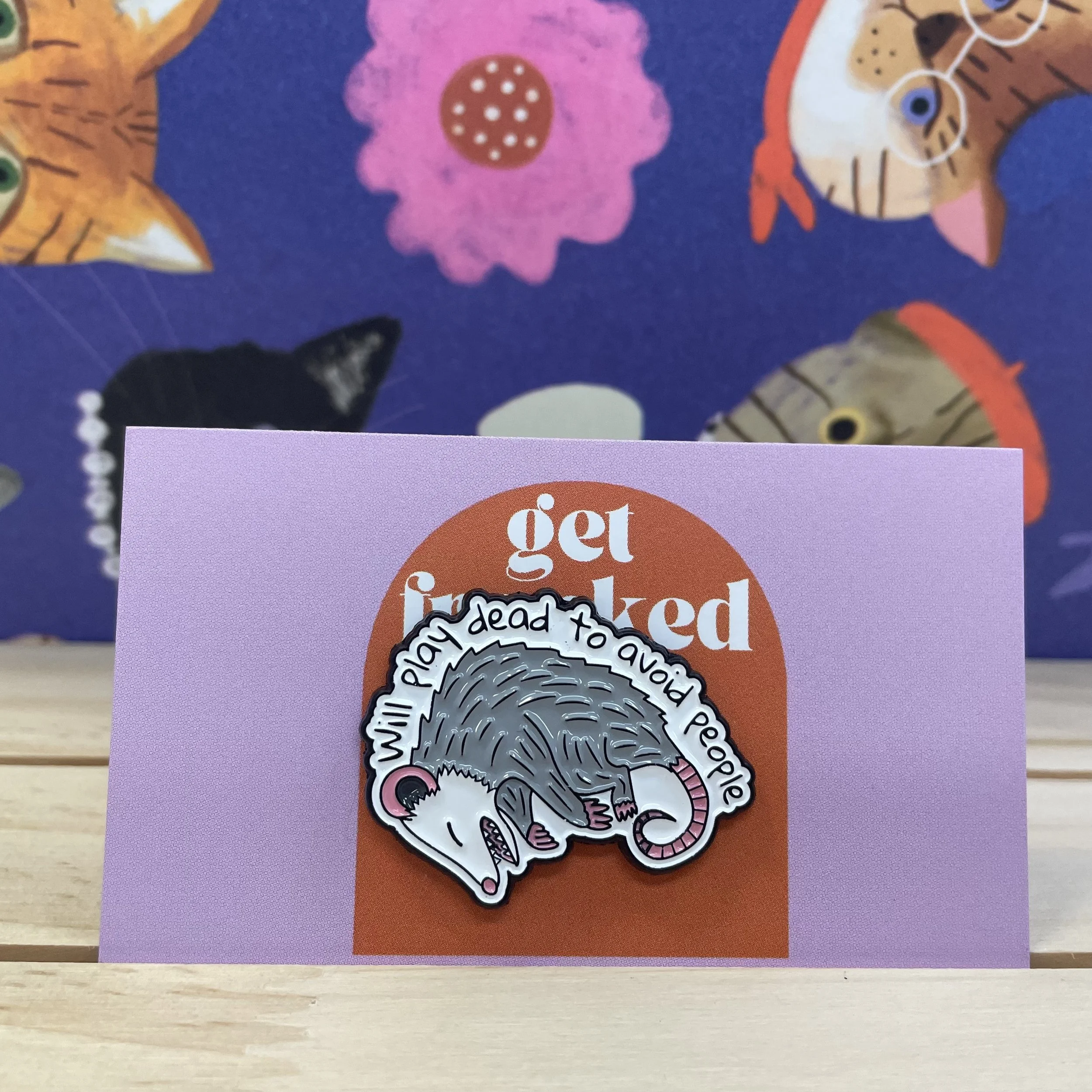 Pin: "Will play dead to avoid people"