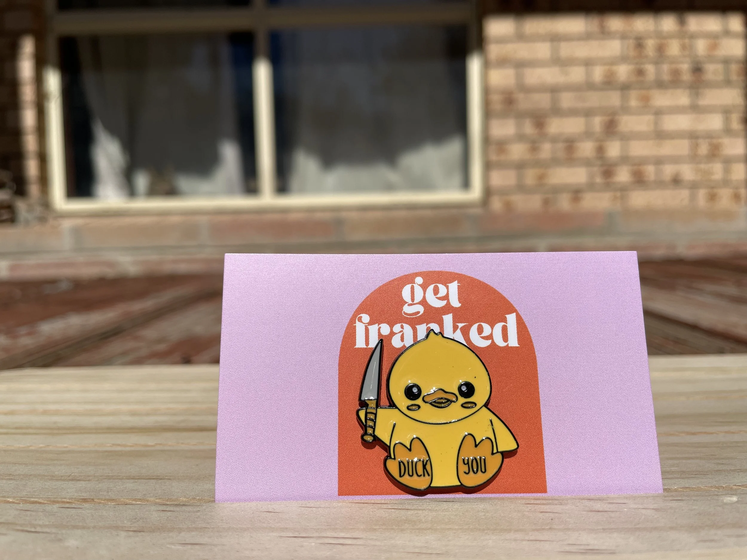 Needle minder: "Duck You"