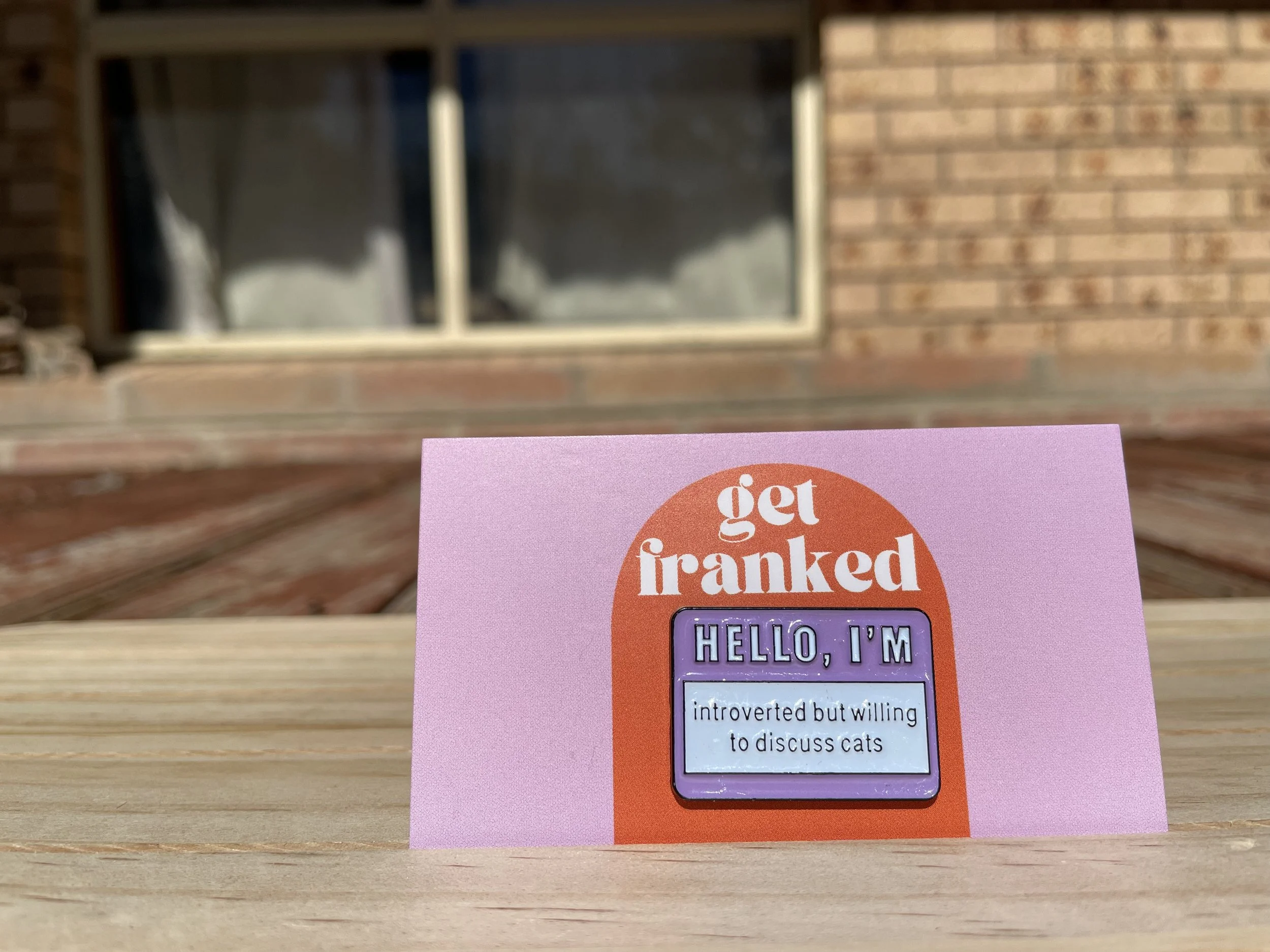 Pin: "Hello, I'm introverted but willing to discuss cats"