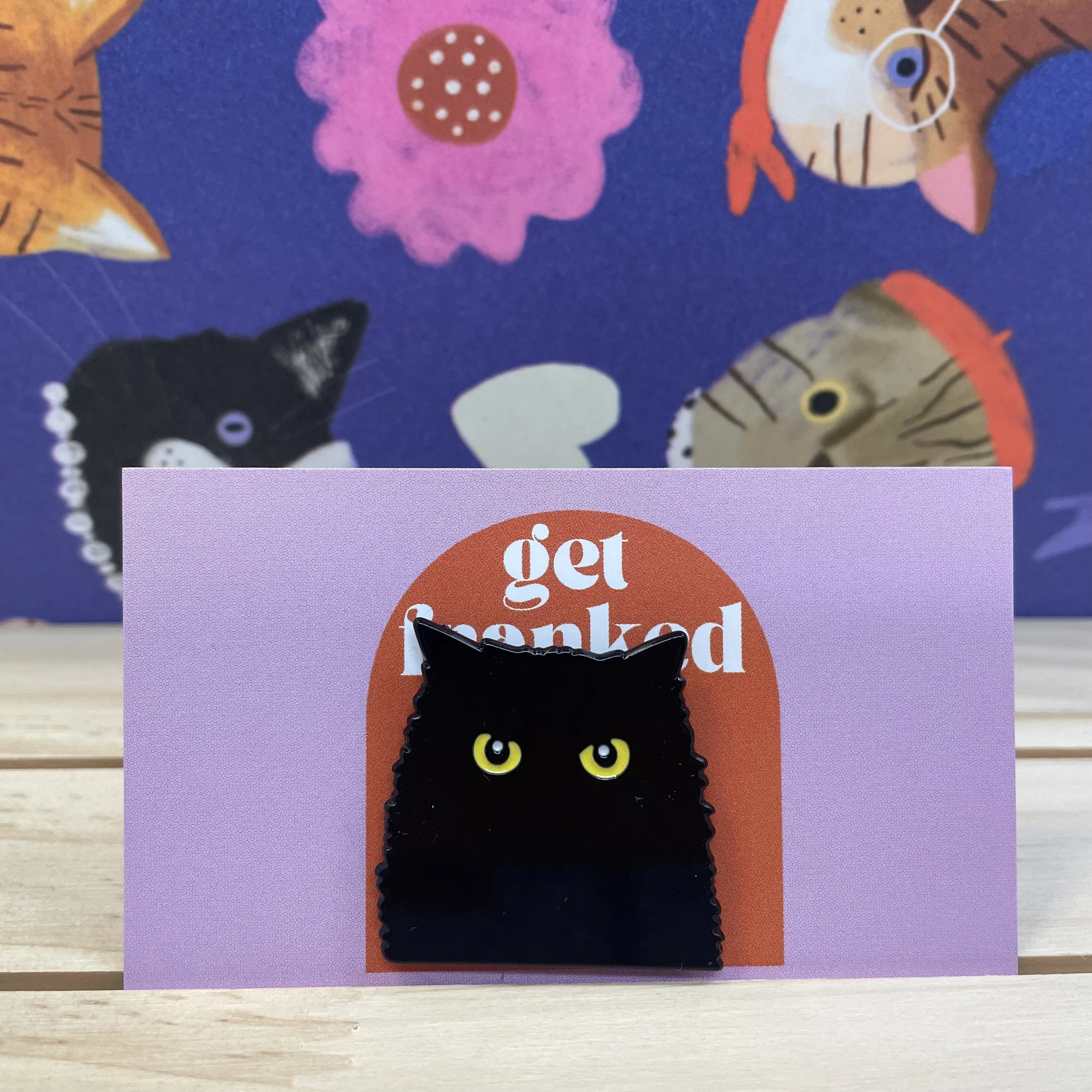 Pin: Black cat with eyes