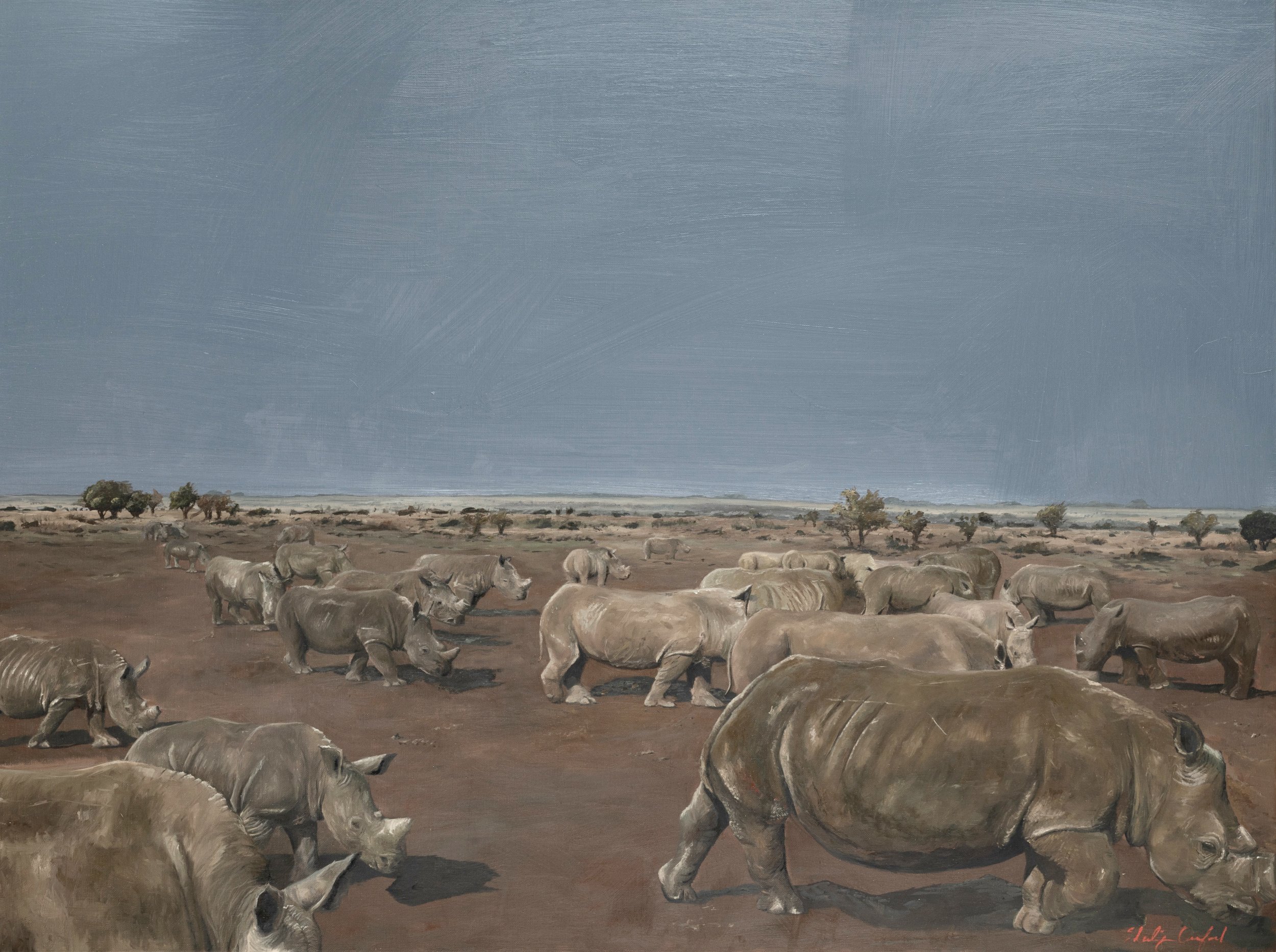 One Step in Front of the Other, 2023, Oil on linen, 101.6 x 76.2 cm, 40 x 30 in