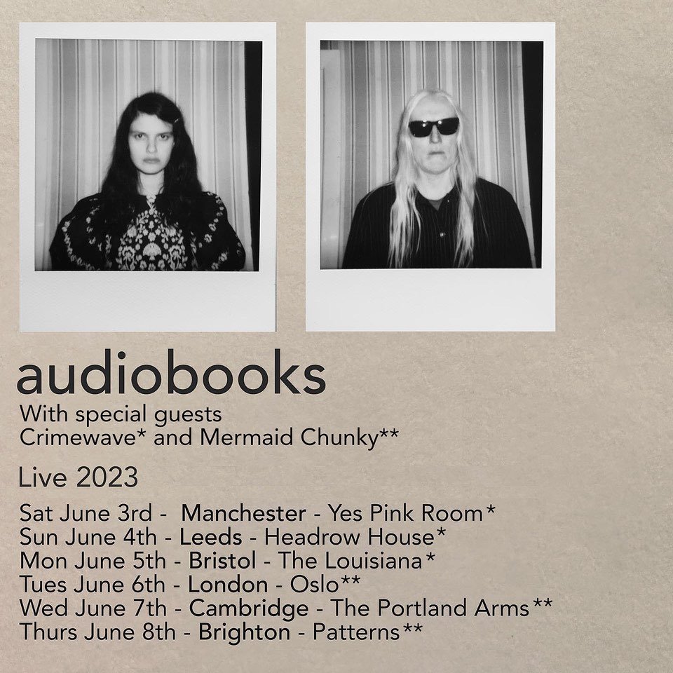 @crimewavewave on tour with @audiobookshq in June! 💫

Bristol sold out already 🤭