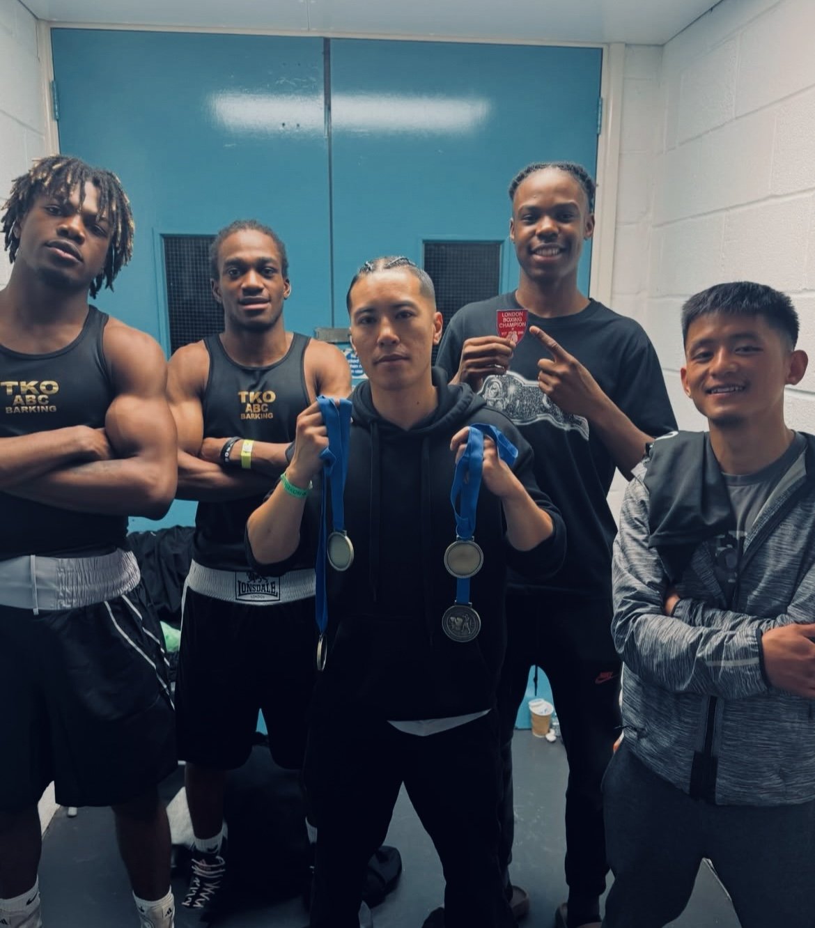 Steve Iron with his roster of amateur fighter winning multiple London championships on the same day, coaching each one of them.