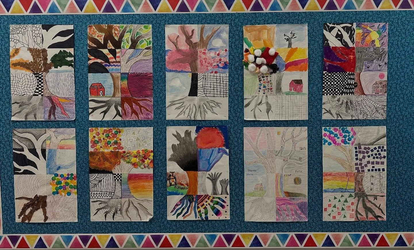 Our hallways are filled with creativity! A huge thank you to Ms. Sturm and Ms. Pilkerton for guiding our artists as they explore new skills and techniques. From charcoal forests to vibrant landscapes, and even learning how to create lines in art in k