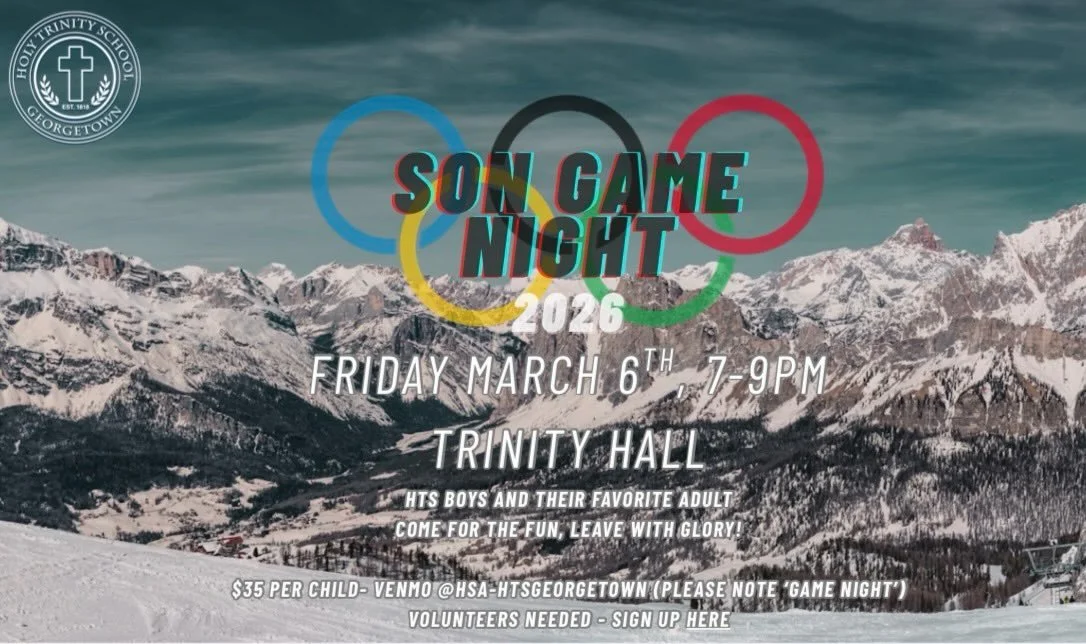 🏅 HTS Son Game Night | March 6 | 7 to 9 PM | Trinity Hall

We are going full Olympics with games, prizes, snacks, and pizza as our boys compete for glory. It is a gold medal favorite for kids and adults, and all proceeds support the school.

Tickets