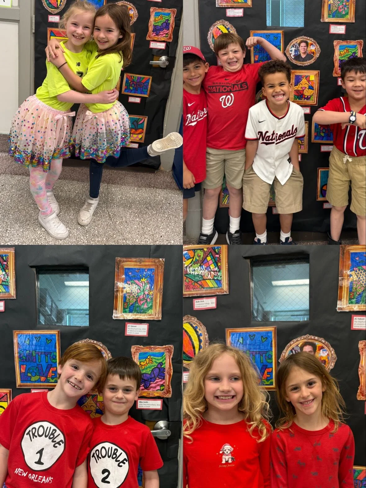 Twin Day takeover at Holy Trinity School 👯&zwj;♀️ The halls were full of matching pairs and groups- especially the many real twins dressed as Thing 1 and Thing 2!