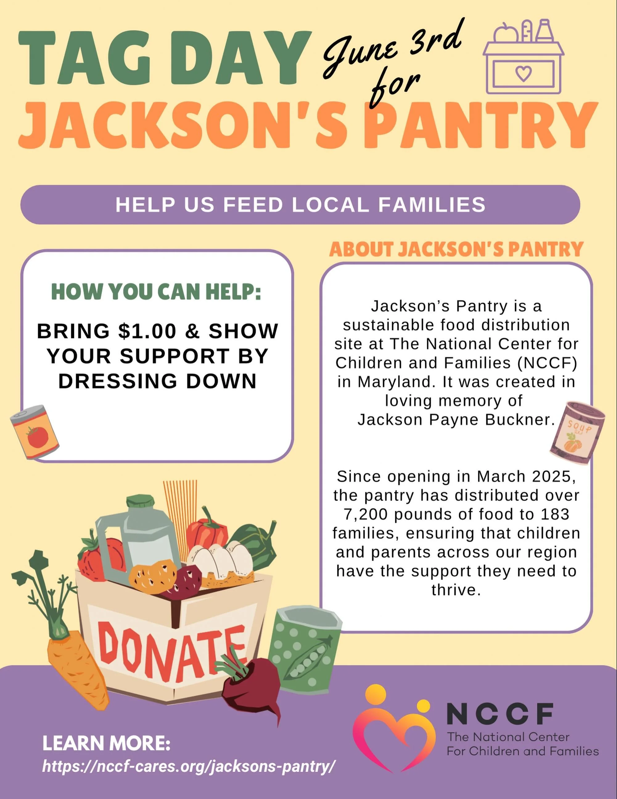 💙🤍 Wednesday is our final Tag Day of the school year, and we&rsquo;re supporting Jackson&rsquo;s Pantry! Be sure to bring in your dollar bills and help us make a difference for families in our community. Every dollar counts-let&rsquo;s finish the y