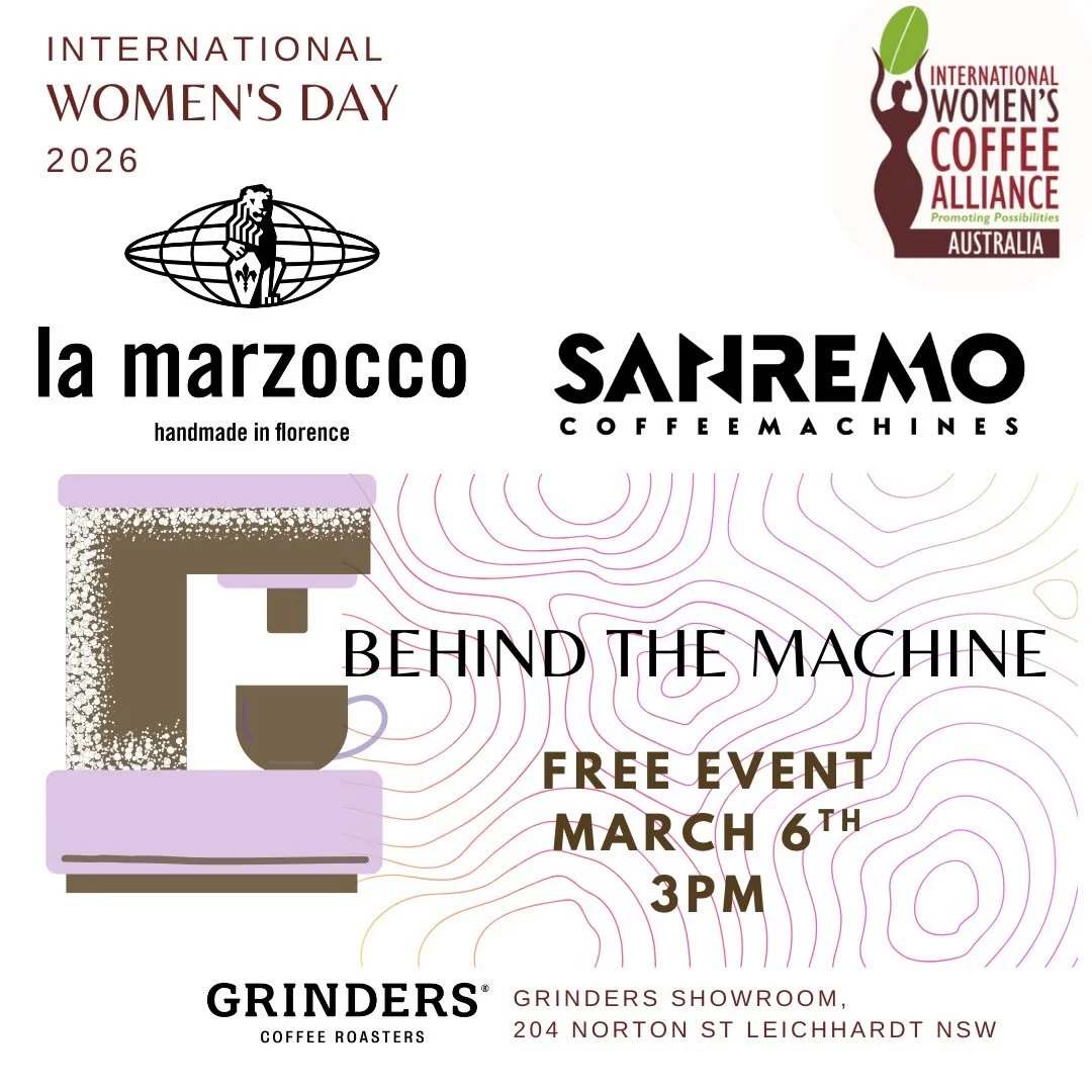🔉 Join us next Friday 6 March at 3pm for IWD2026!
✊ Taking us Behind the Machine will be two women in the coffee tech space. Dee from @sanremoaustralia &amp; Rachel from @lamarzoccoau invite us to a session of upskilling and technical information, s
