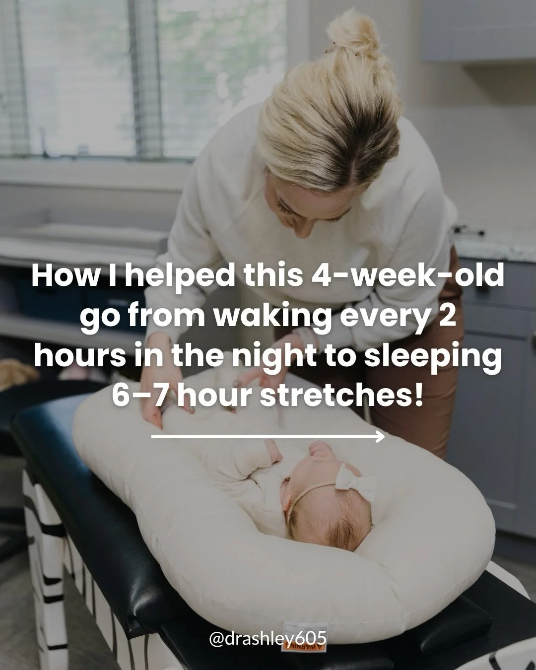 If you&rsquo;re up at 2 am Googling &ldquo;why won&rsquo;t my newborn sleep&rdquo;, this one&rsquo;s for you.
⠀⠀⠀⠀⠀⠀⠀⠀⠀
This sweet 4-week-old came in gassy, uncomfortable, and waking every 1&ndash;2 hours through the night. 
⠀⠀⠀⠀⠀⠀⠀⠀⠀
Mom and Dad had