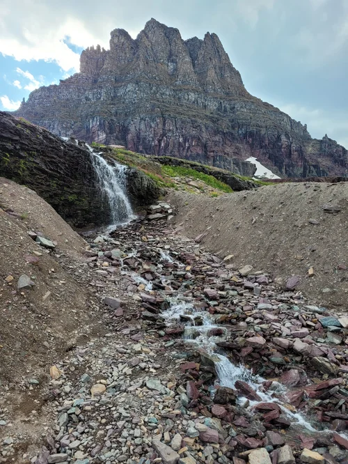 Glacier National peak and stream