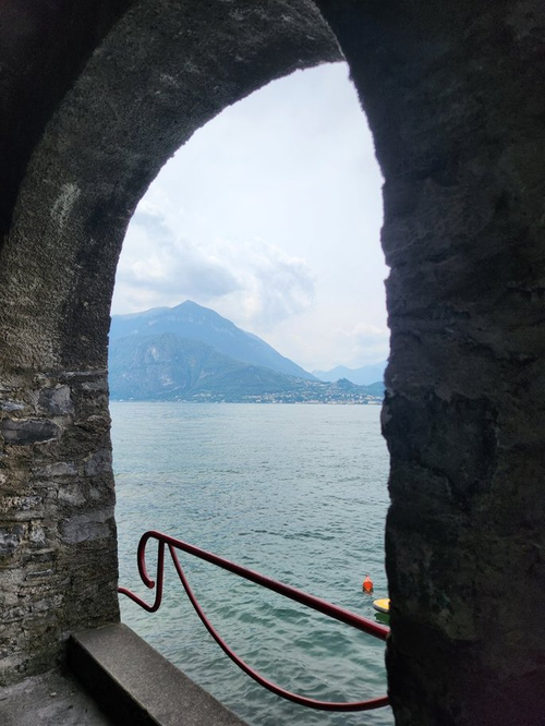 Lake Como Mountain through Stone Archway