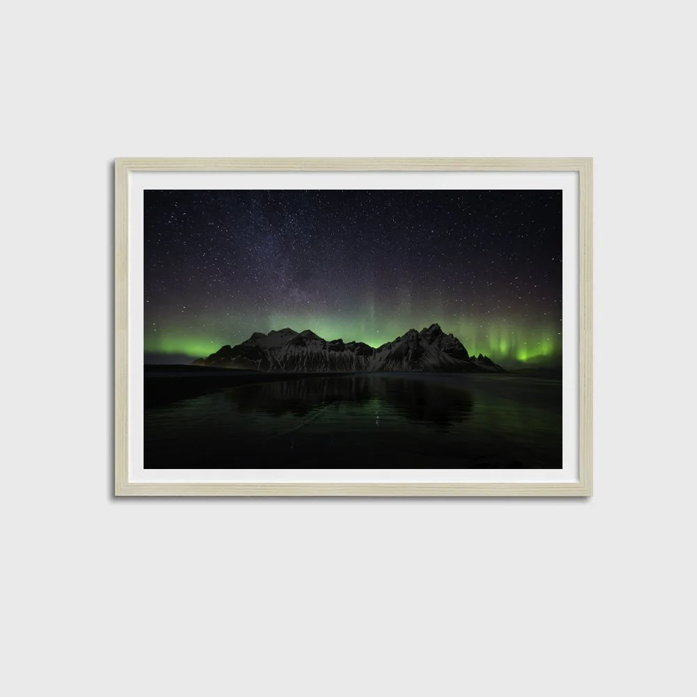 Vega Reflections over the Vestrahorn OAK FRAME.jpg