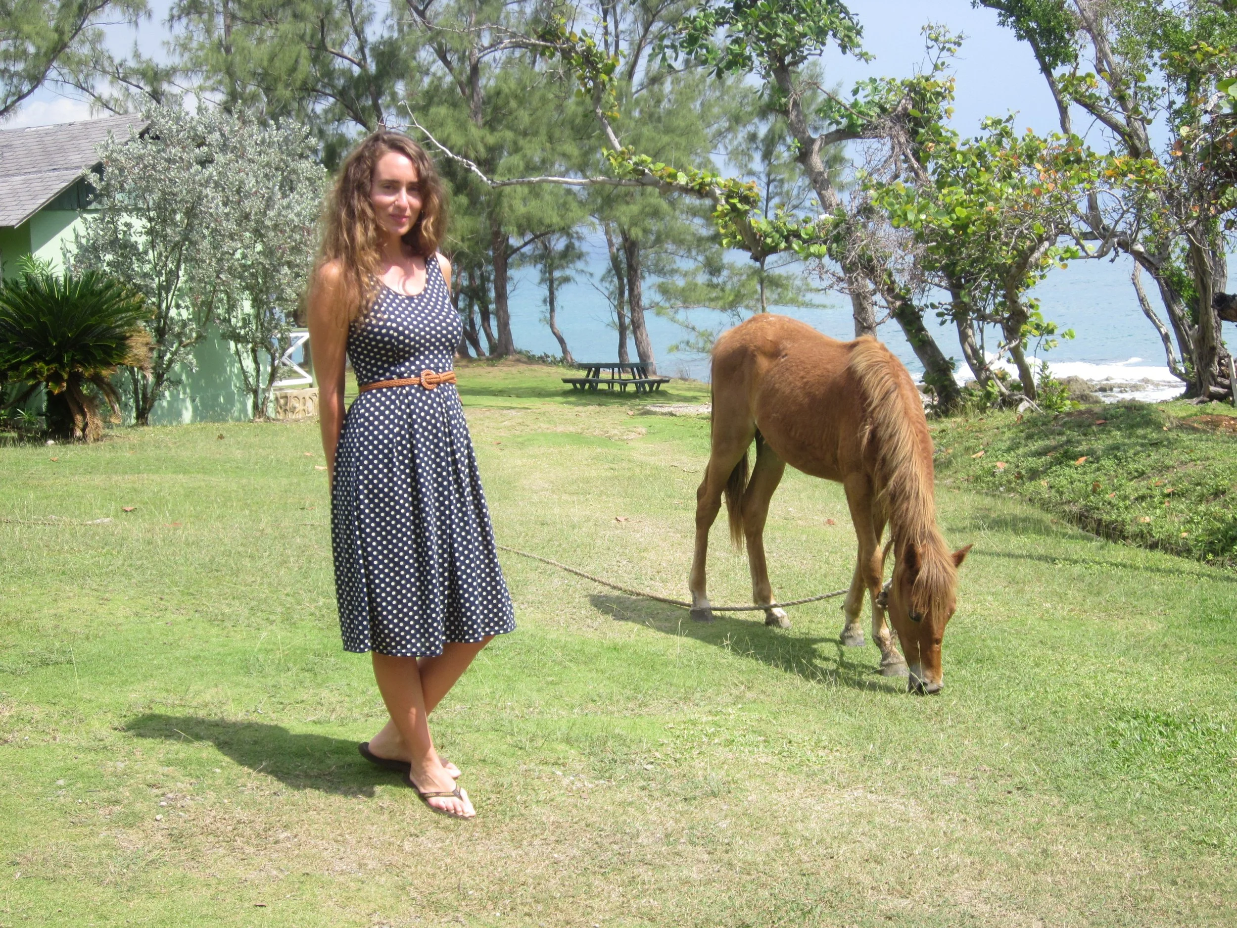 Hilary with colt - Strawberry Fields, Jamaica