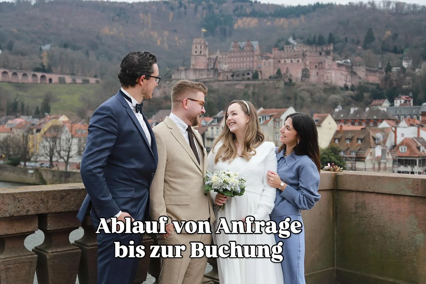Ihr seid verliebt und verlobt, habt das Hochzeitsdatum und eine Hochzeitslocation gebucht und sucht nun einen Hochzeitsfotografen?
So sieht der Ablauf von der Anfrage bis zur Buchung bei mir aus:
1. Anfrage &uuml;ber das Kontaktformular oder WhatsApp